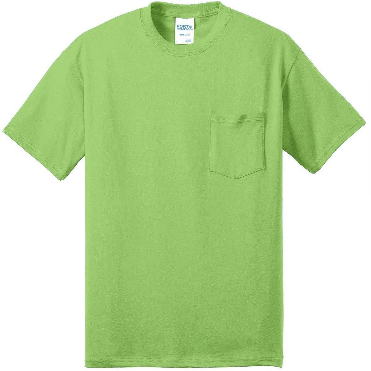 no-logo Port & Company Core Blend Pocket Tee-Regular-Port & Company-Lime-S-Thread Logic