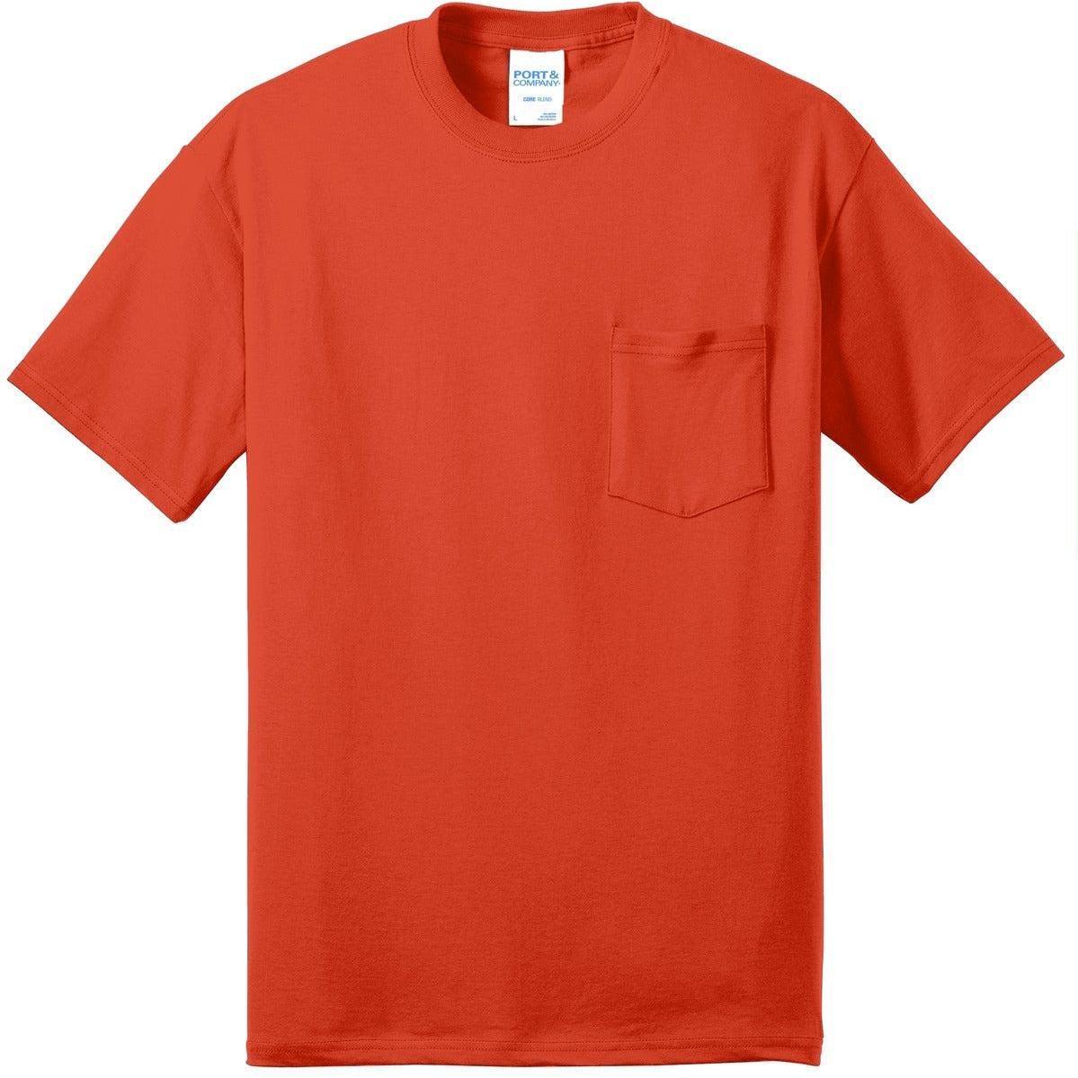 no-logo Port & Company Core Blend Pocket Tee-Regular-Port & Company-Orange-S-Thread Logic