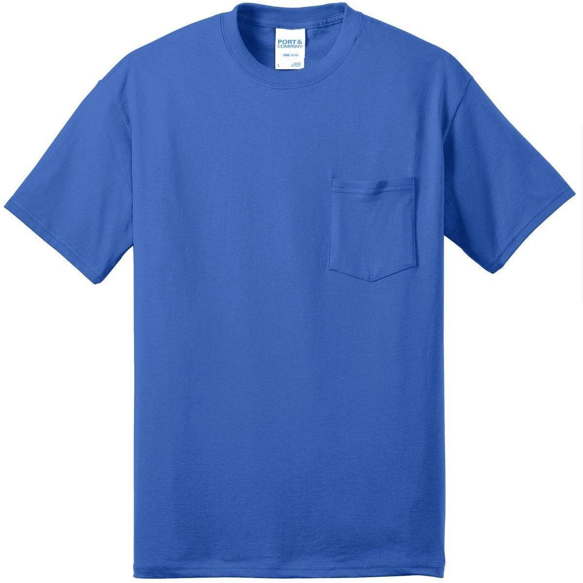 no-logo Port & Company Core Blend Pocket Tee-Regular-Port & Company-Royal-S-Thread Logic