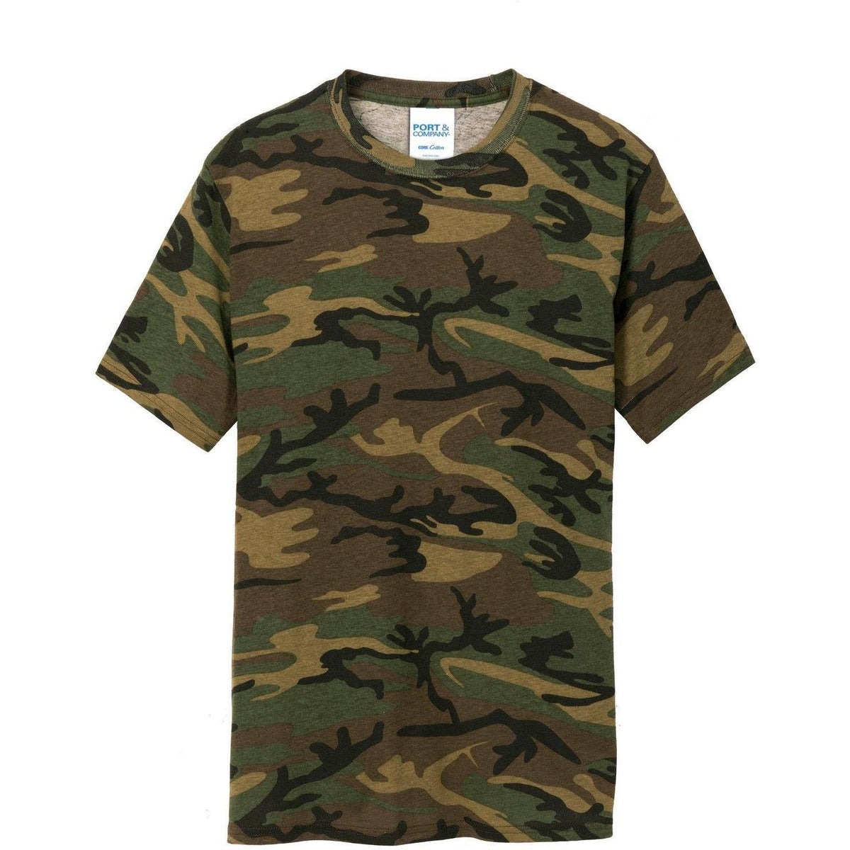 logo-left Port & Company Core Cotton Camo Tee