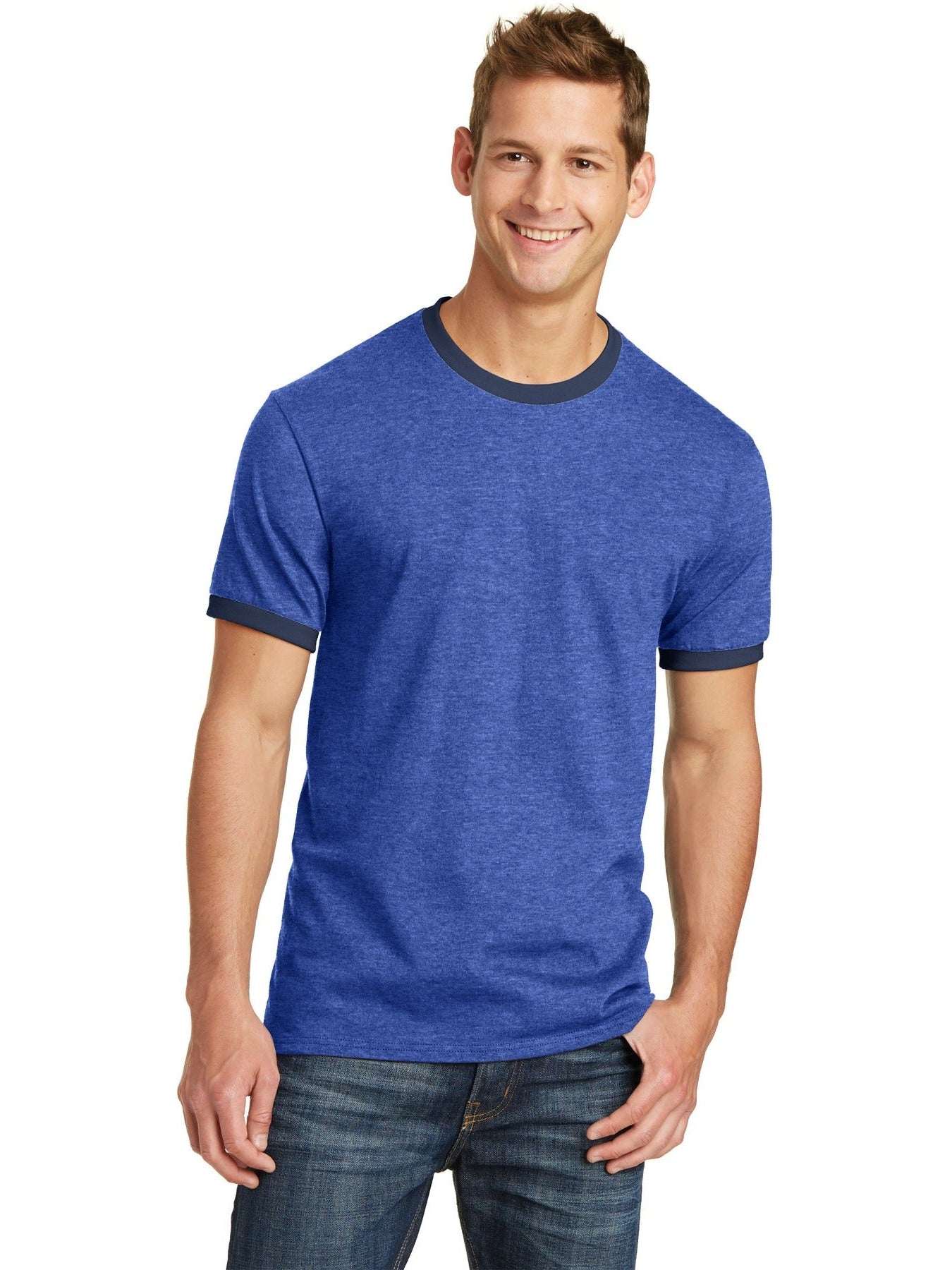 no-logo Port & Company Core Cotton Ringer Tee-Regular-Port & Company-Thread Logic