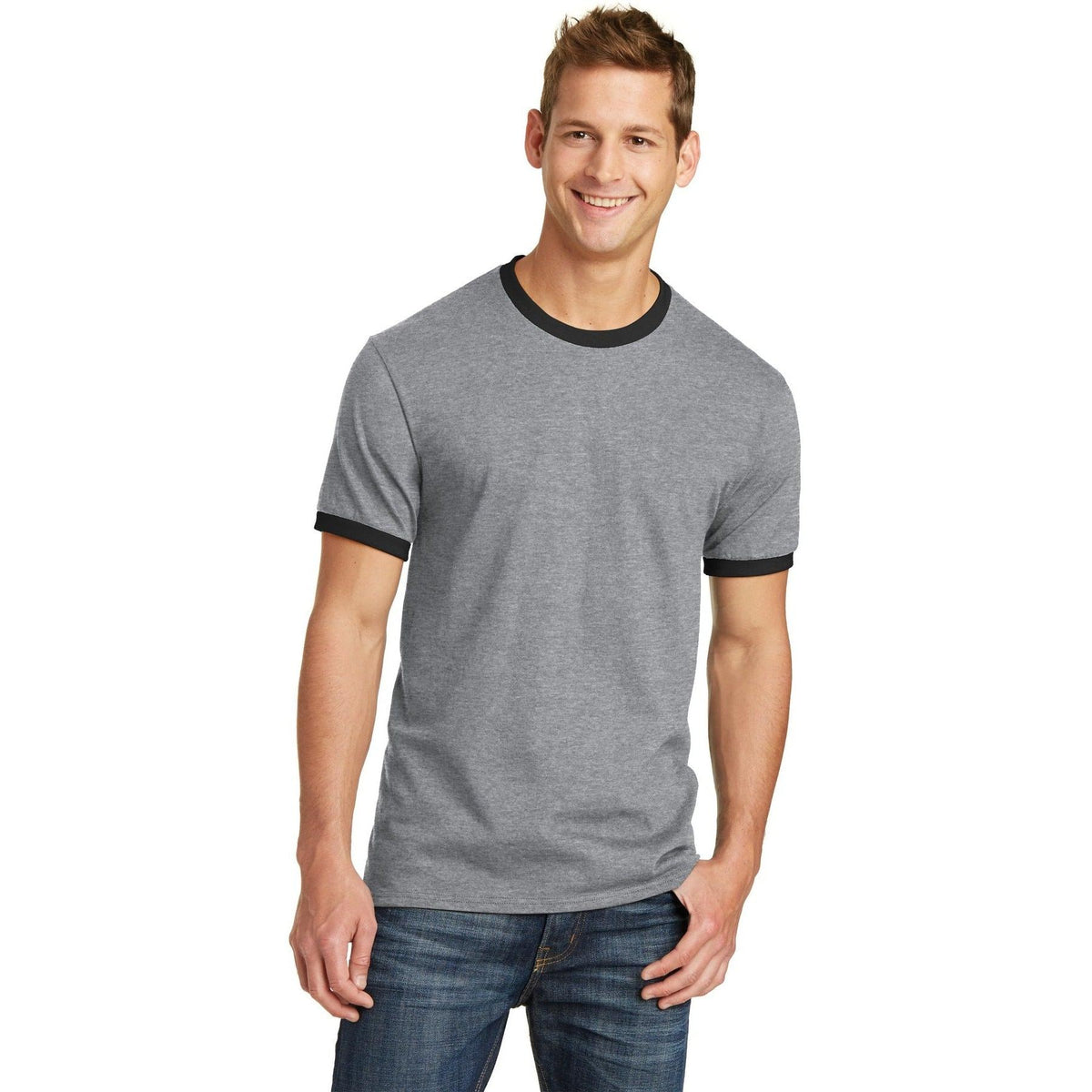 no-logo Port & Company Core Cotton Ringer Tee-Regular-Port & Company-Thread Logic