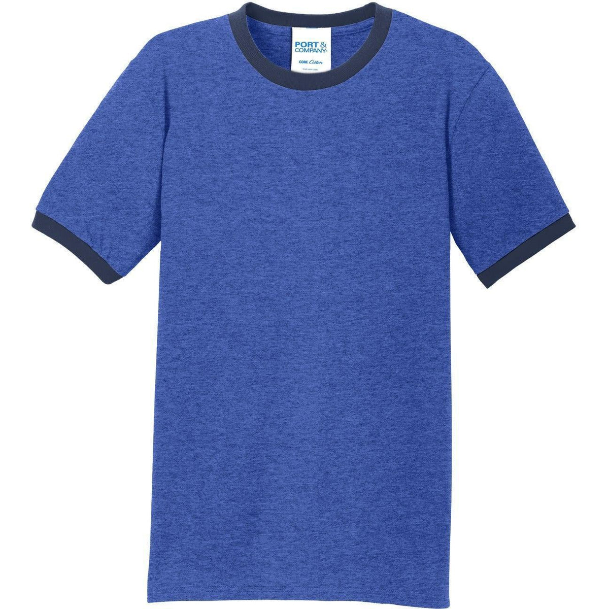 no-logo Port & Company Core Cotton Ringer Tee