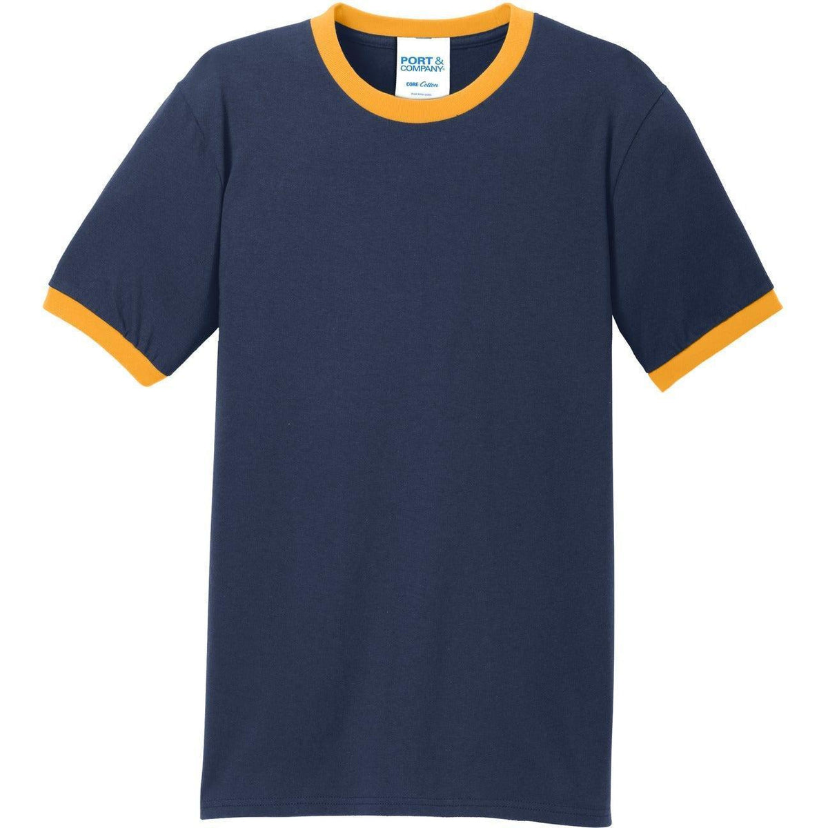 no-logo Port & Company Core Cotton Ringer Tee