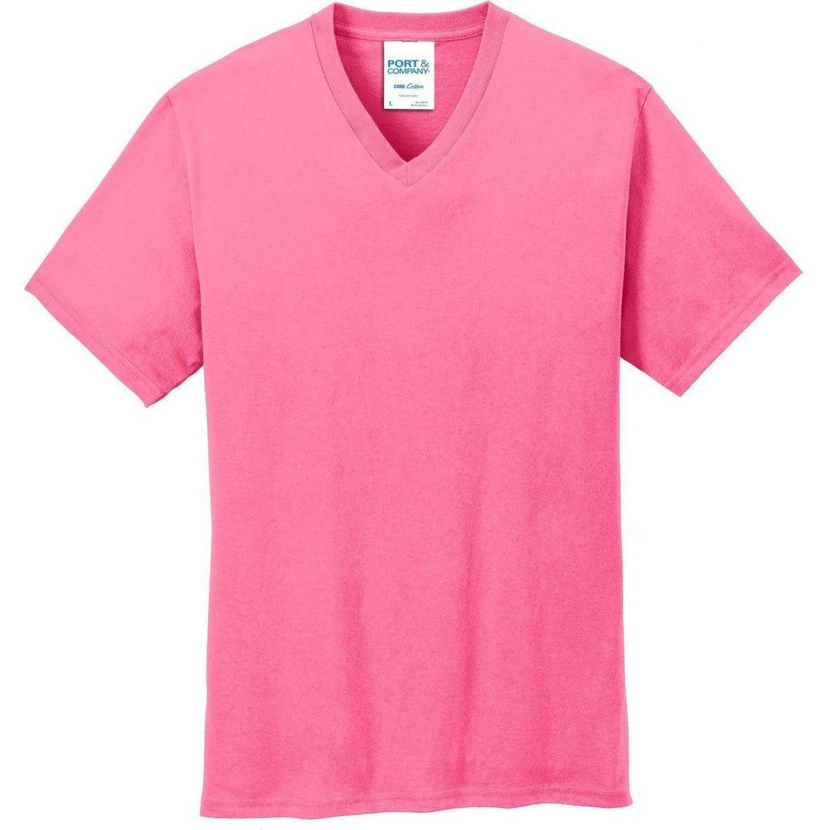 no-logo Port & Company Core Cotton V-Neck Tee