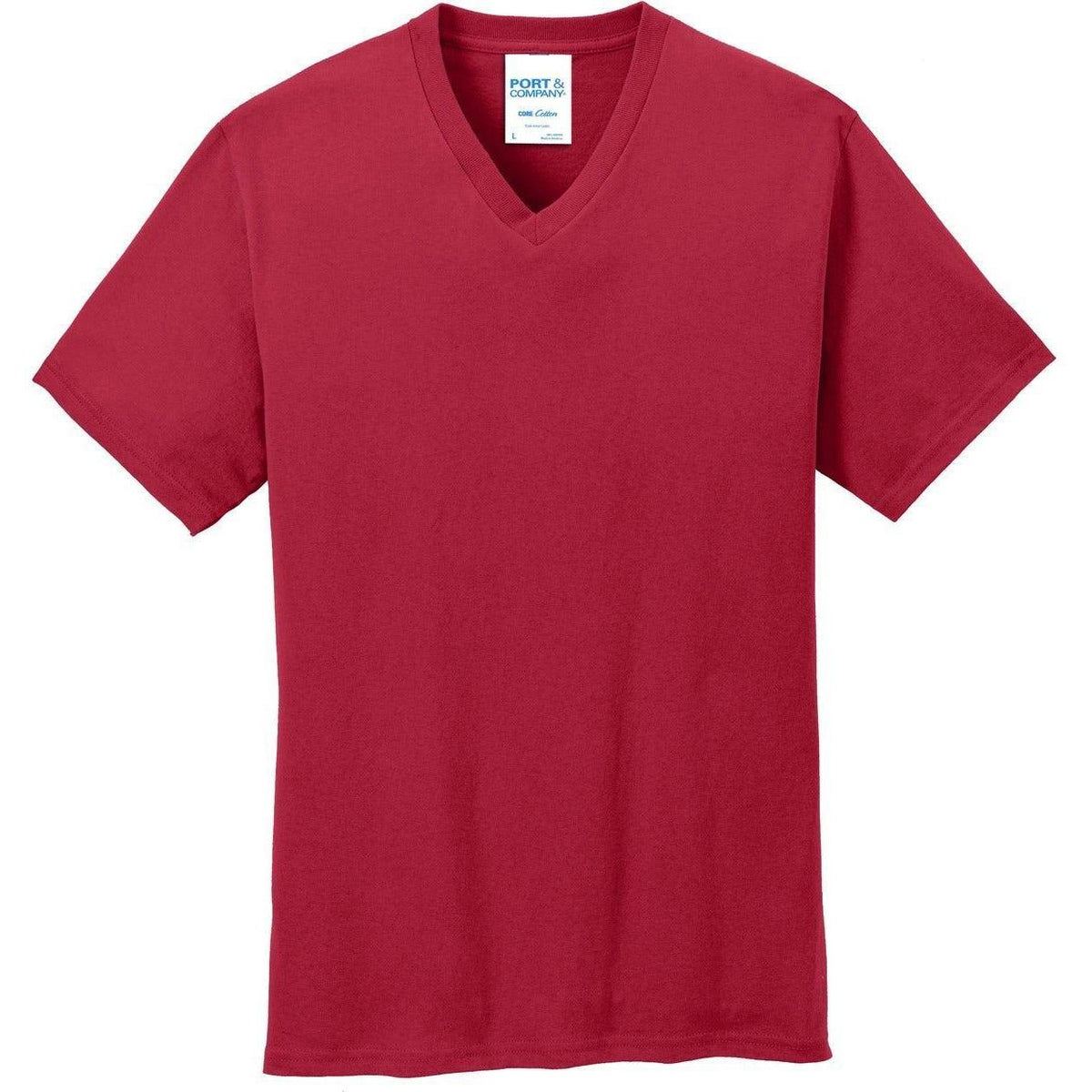 no-logo Port & Company Core Cotton V-Neck Tee