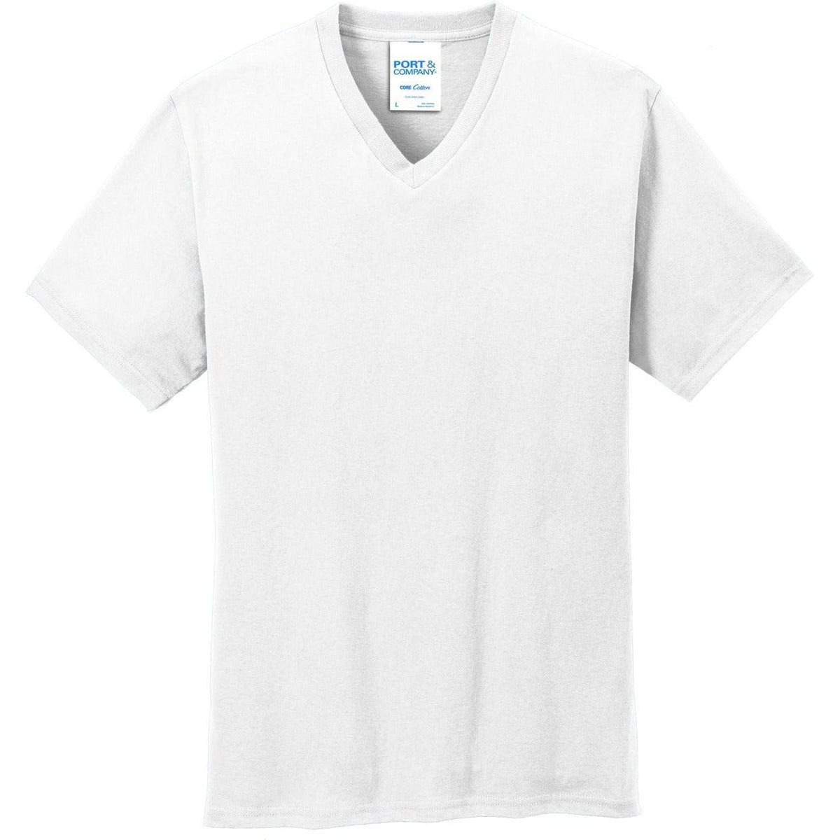 no-logo Port & Company Core Cotton V-Neck Tee
