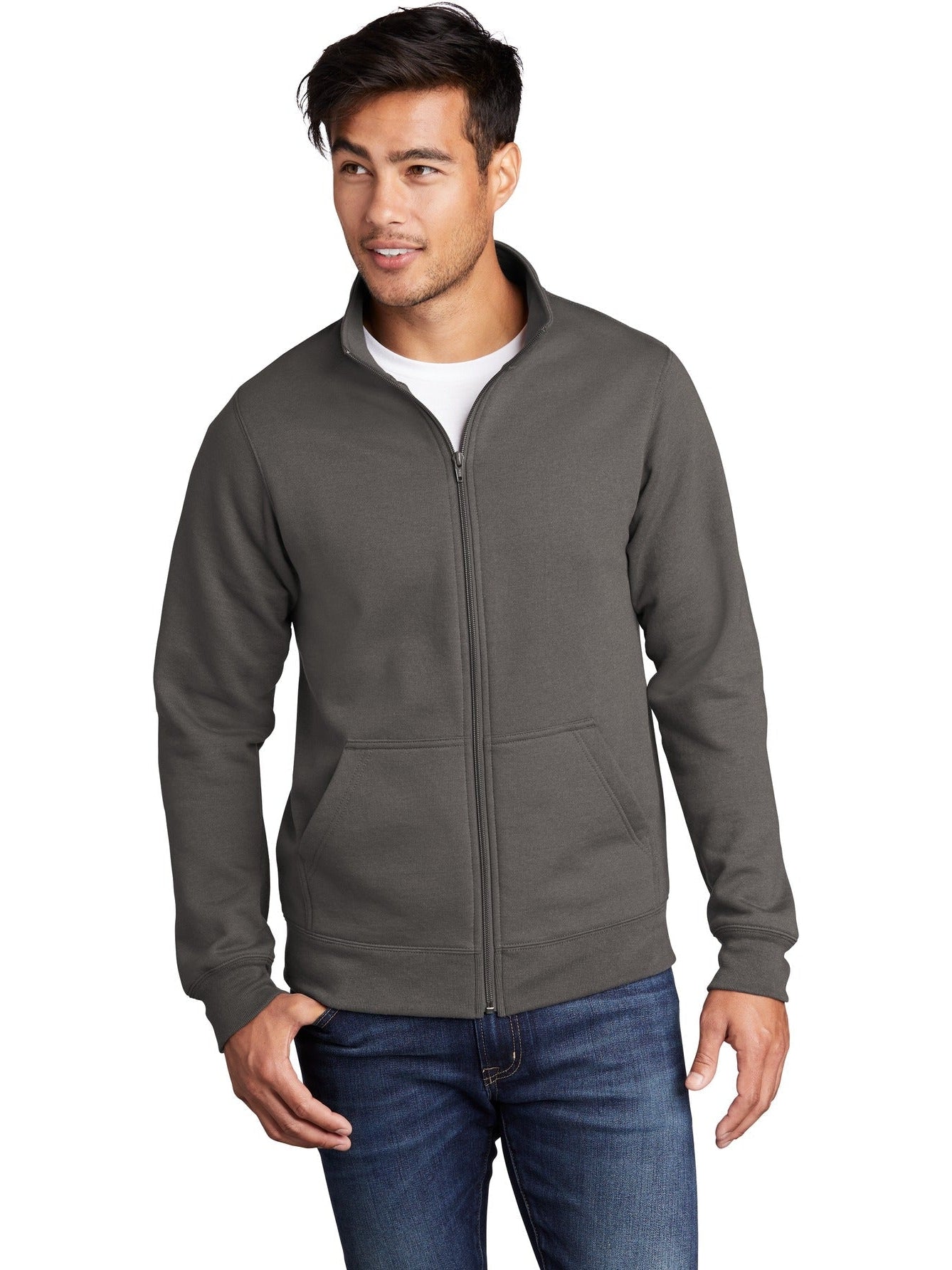 no-logo Port & Company Core Fleece Cadet Full-Zip Sweatshirt-Regular-Port & Company-Thread Logic