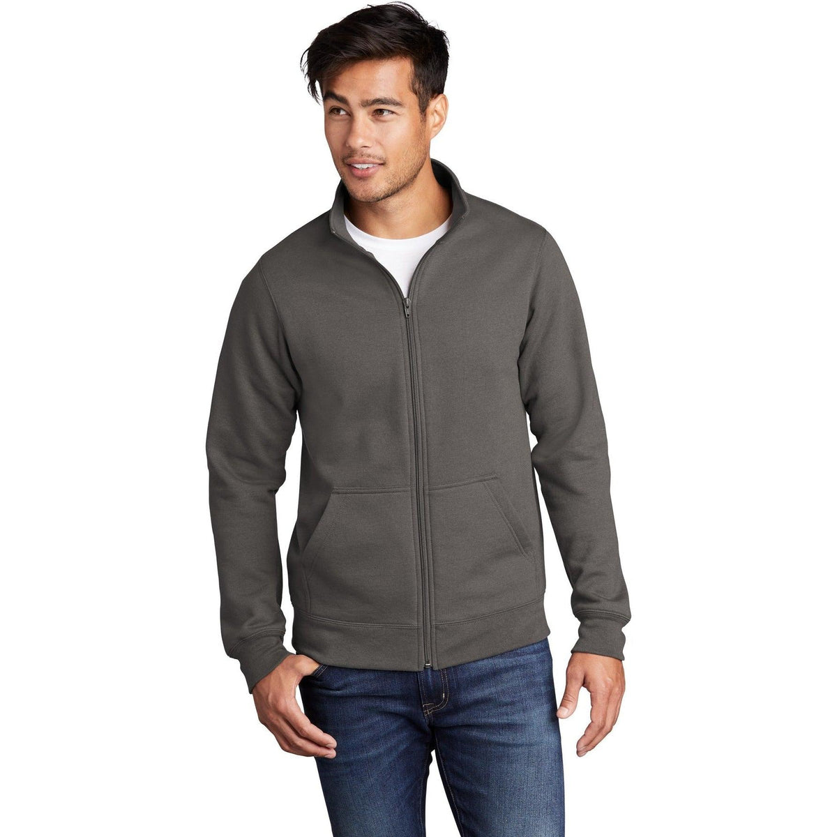 no-logo Port & Company Core Fleece Cadet Full-Zip Sweatshirt-Regular-Port & Company-Thread Logic