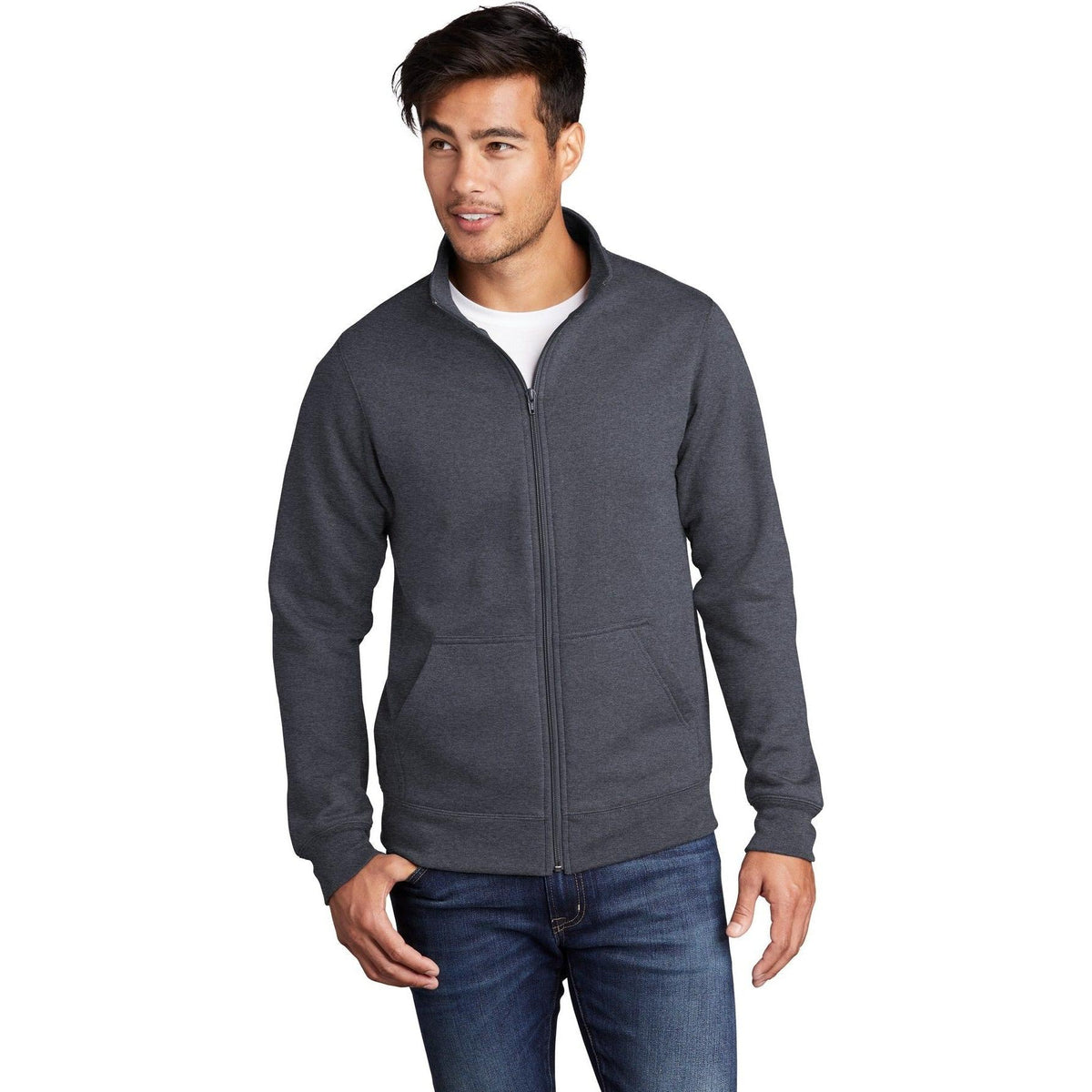 no-logo Port & Company Core Fleece Cadet Full-Zip Sweatshirt-Regular-Port & Company-Thread Logic