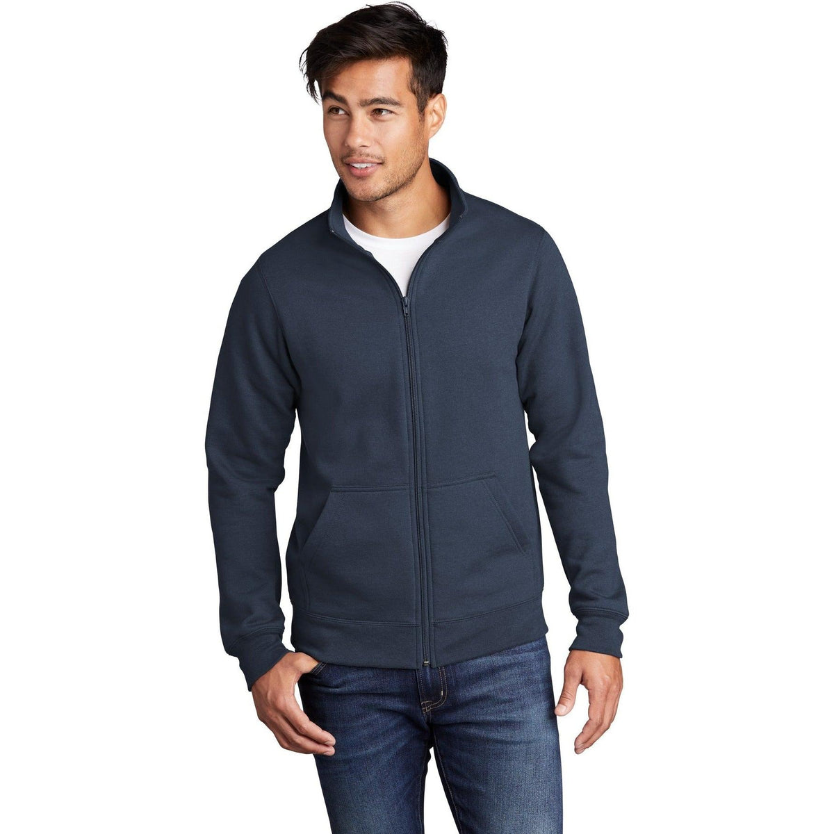 no-logo Port & Company Core Fleece Cadet Full-Zip Sweatshirt-Regular-Port & Company-Thread Logic