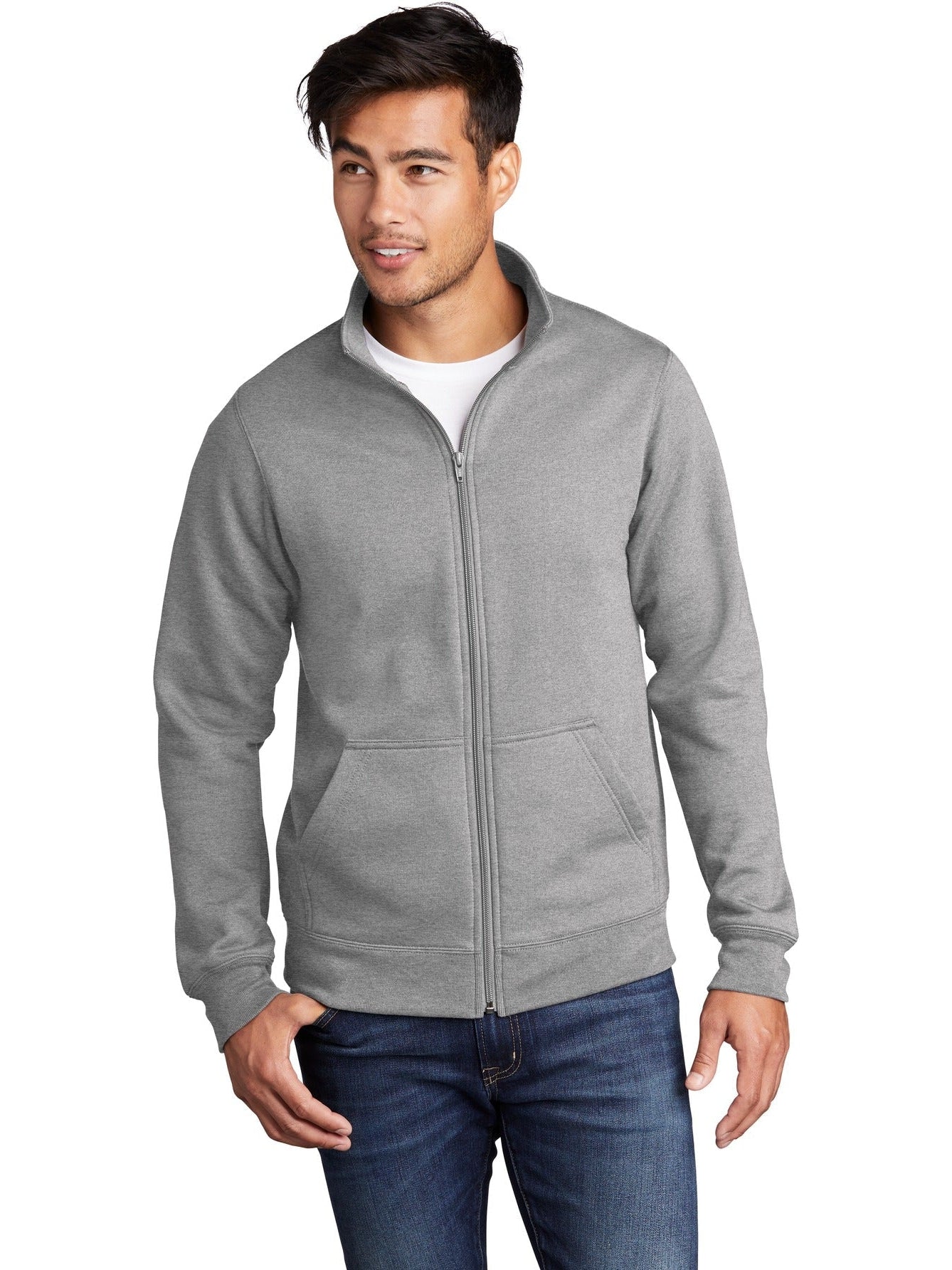 no-logo Port & Company Core Fleece Cadet Full-Zip Sweatshirt-Regular-Port & Company-Thread Logic