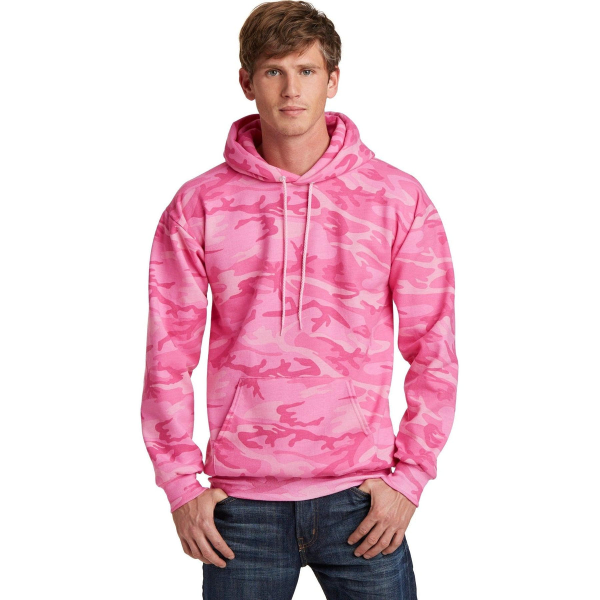 no-logo Port & Company Core Fleece Camo Pullover Hooded Sweatshirt-Hoodies-Port & Company-Thread Logic