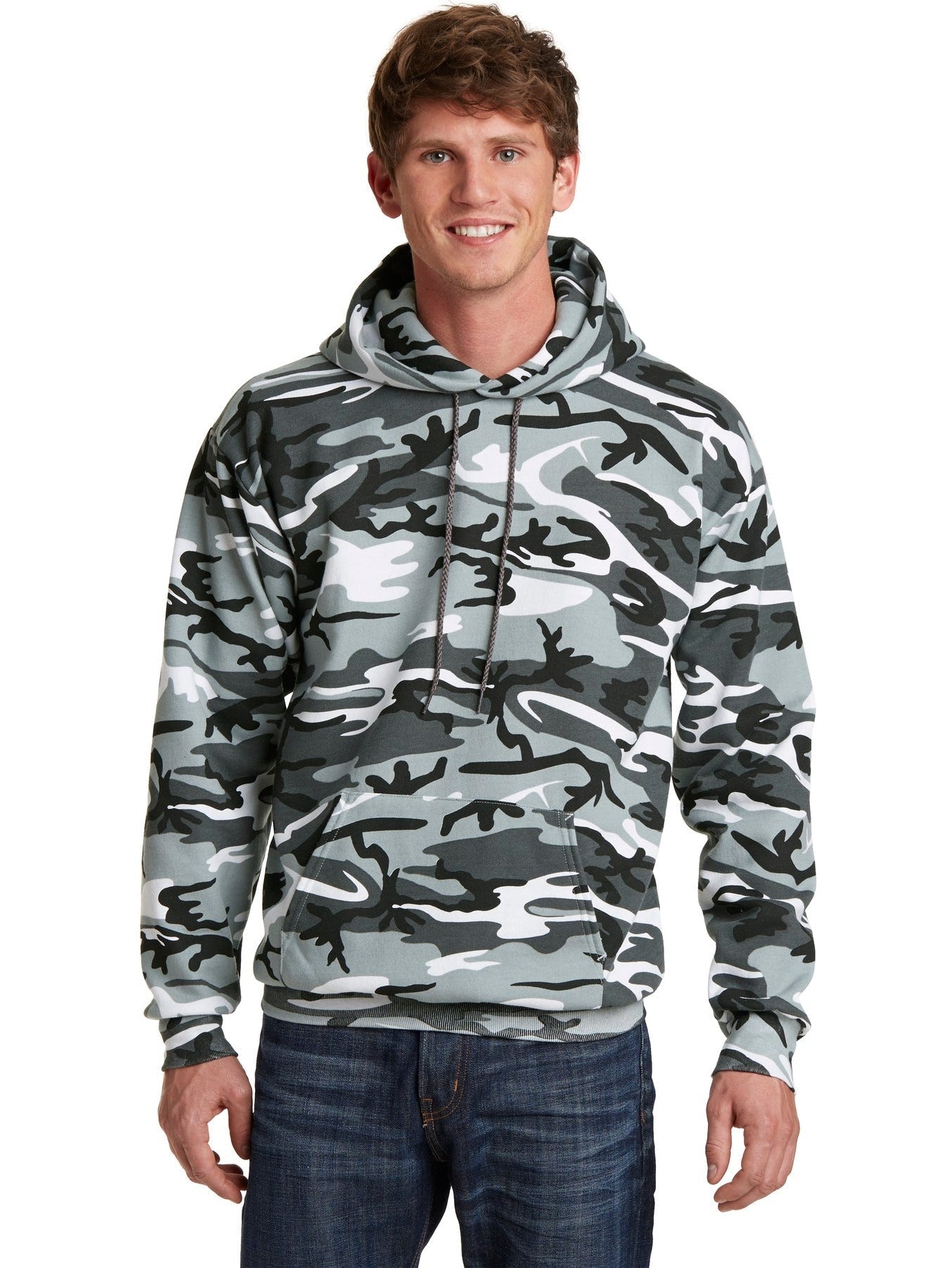no-logo Port & Company Core Fleece Camo Pullover Hooded Sweatshirt-Regular-Port & Company-Thread Logic