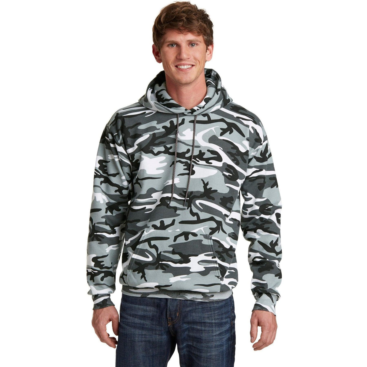 no-logo Port & Company Core Fleece Camo Pullover Hooded Sweatshirt-Hoodies-Port & Company-Thread Logic
