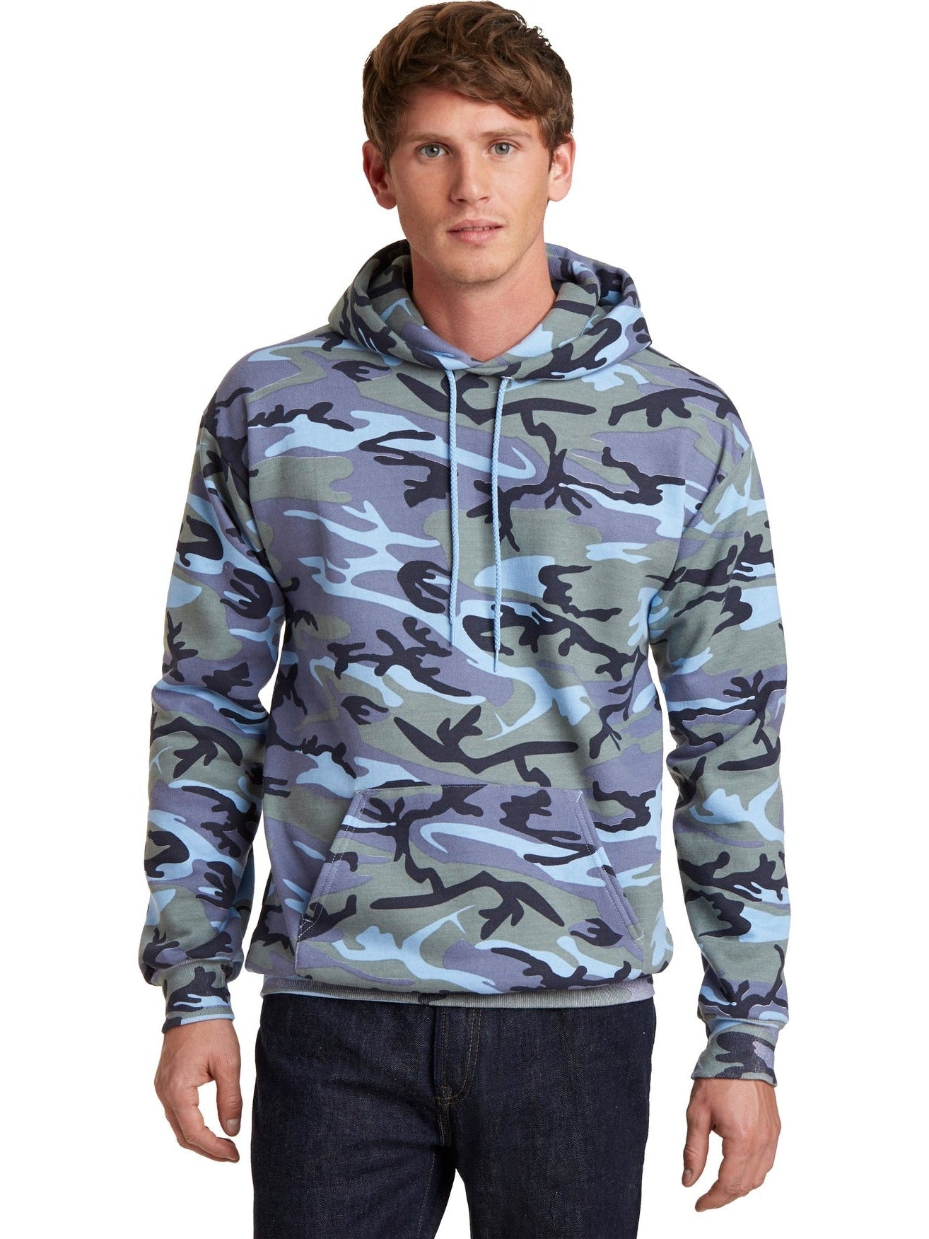 no-logo Port & Company Core Fleece Camo Pullover Hooded Sweatshirt-Regular-Port & Company-Thread Logic