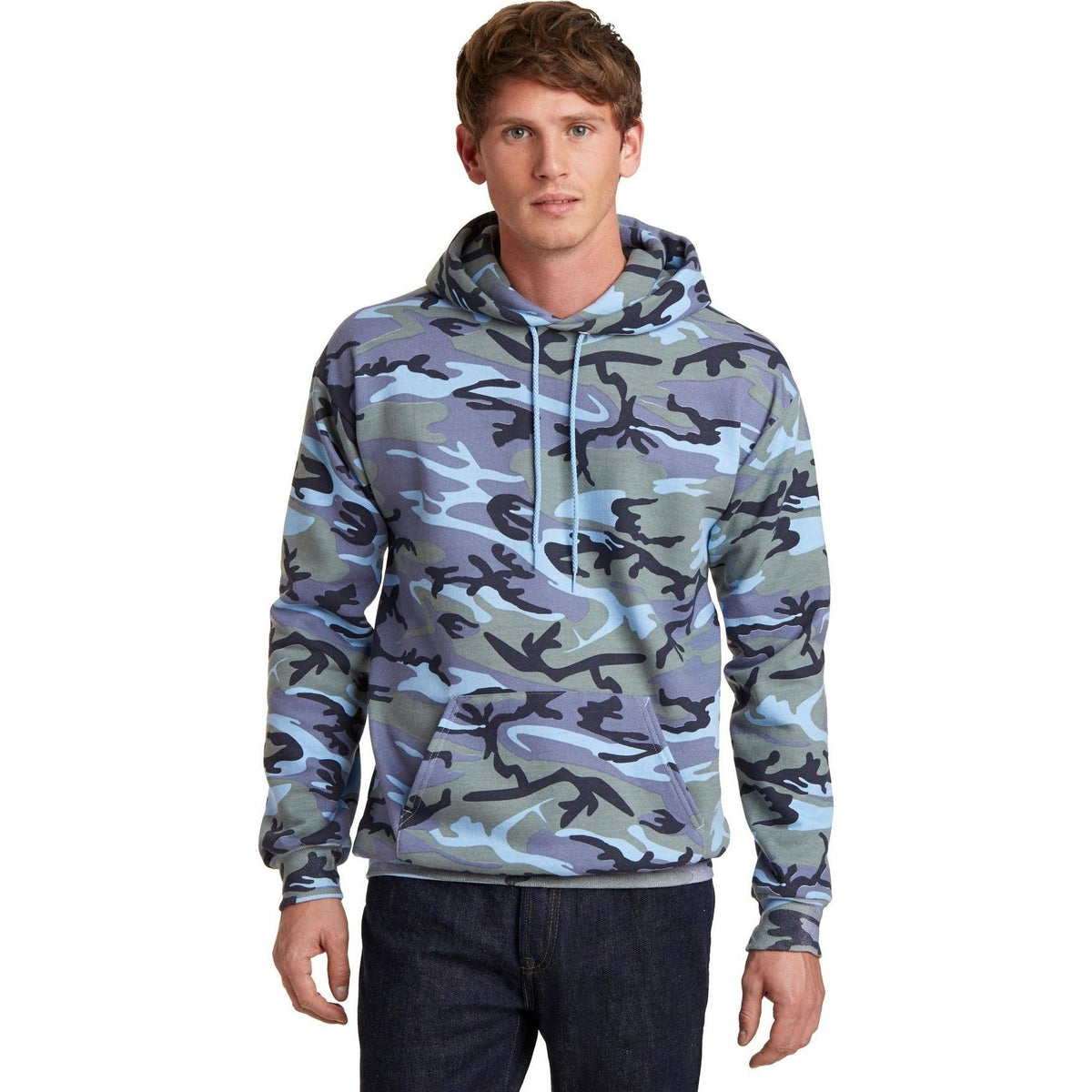 no-logo Port & Company Core Fleece Camo Pullover Hooded Sweatshirt-Hoodies-Port & Company-Thread Logic