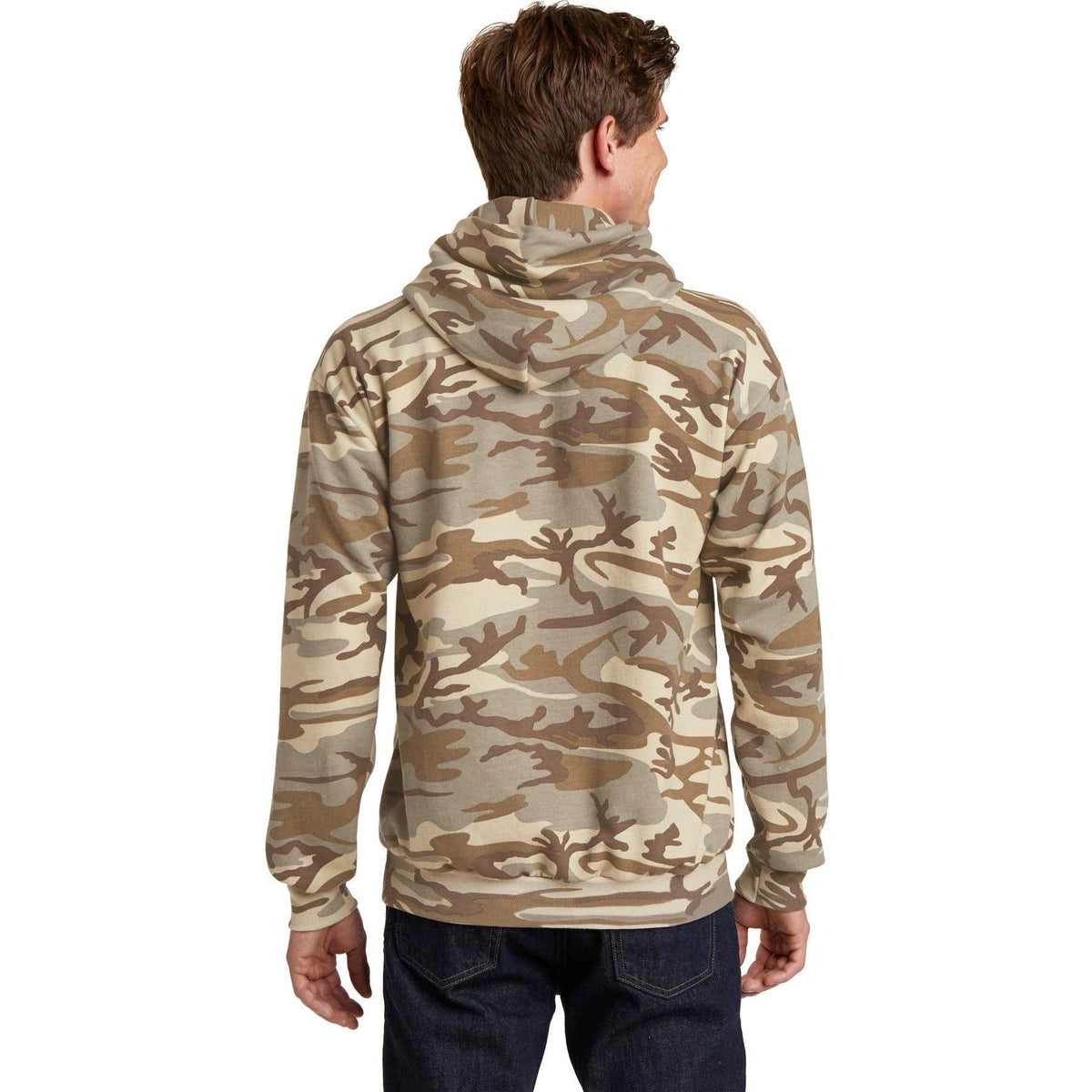 no-logo Port & Company Core Fleece Camo Pullover Hooded Sweatshirt-Hoodies-Port & Company-Thread Logic