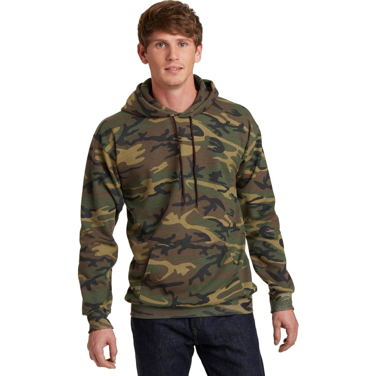 no-logo Port & Company Core Fleece Camo Pullover Hooded Sweatshirt-Hoodies-Port & Company-Thread Logic