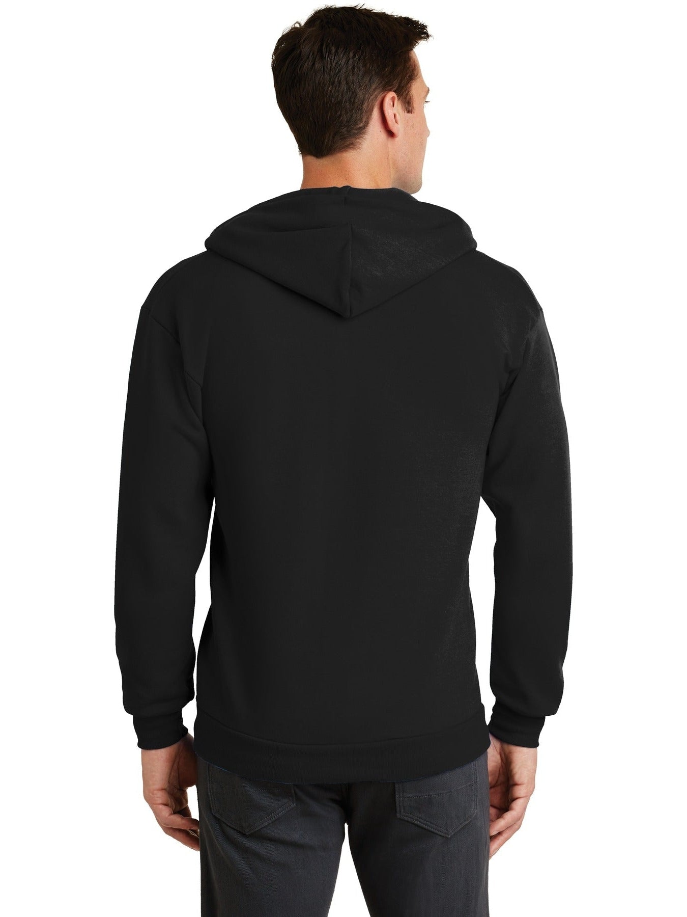 no-logo Port & Company Core Fleece Full-Zip Hooded Sweatshirt-Regular-Port & Company-Thread Logic