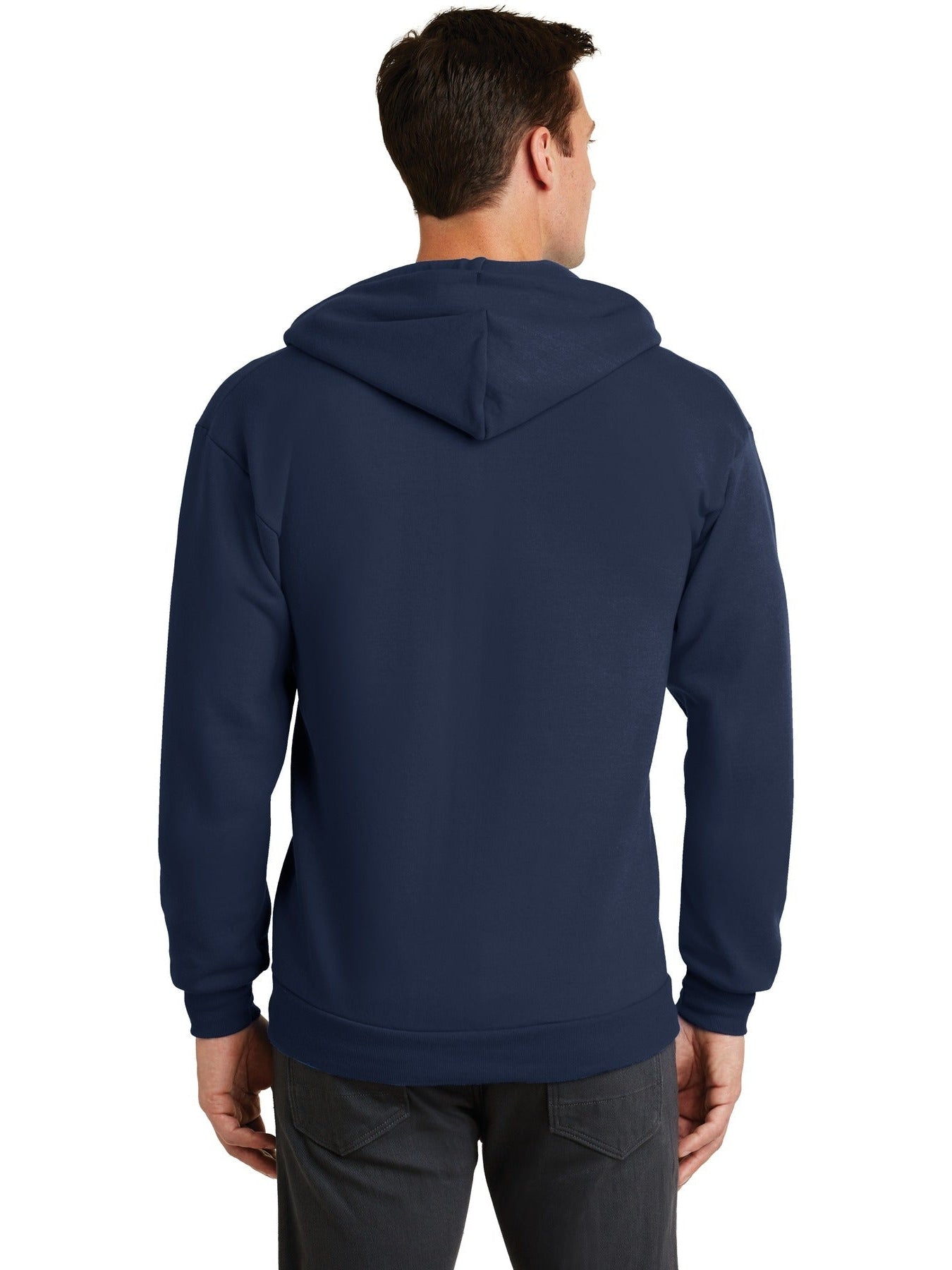 no-logo Port & Company Core Fleece Full-Zip Hooded Sweatshirt-Regular-Port & Company-Thread Logic
