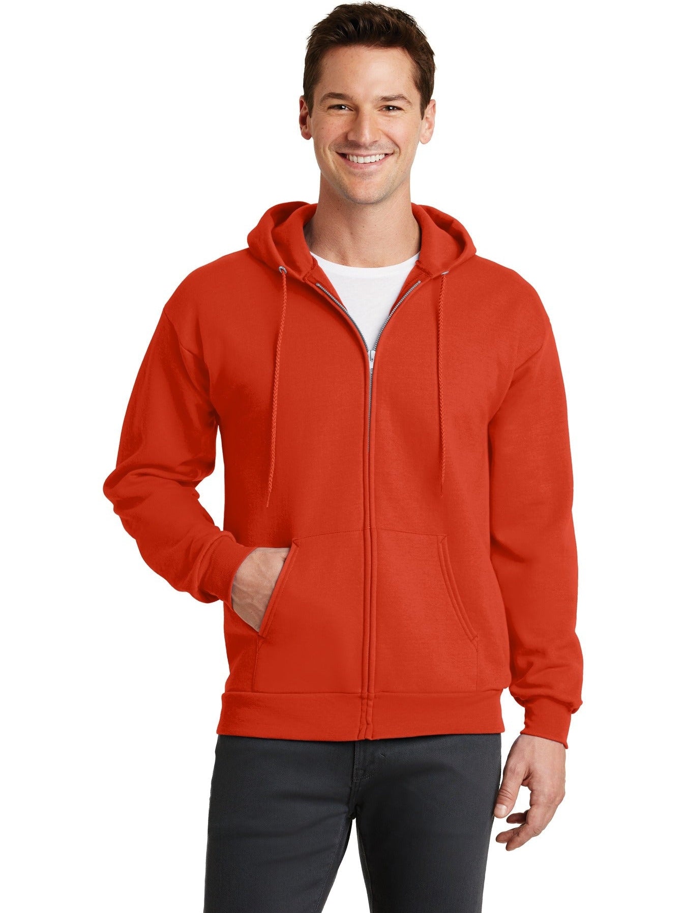no-logo Port & Company Core Fleece Full-Zip Hooded Sweatshirt-Regular-Port & Company-Thread Logic