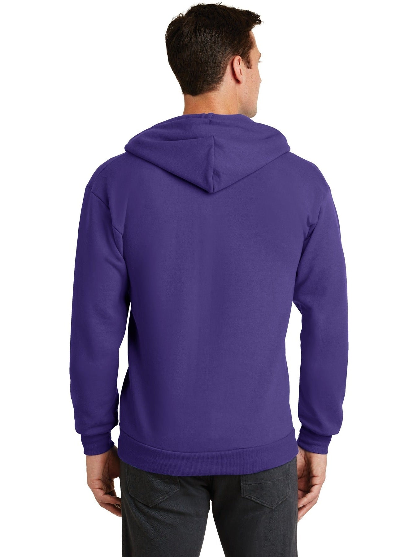 no-logo Port & Company Core Fleece Full-Zip Hooded Sweatshirt-Regular-Port & Company-Thread Logic