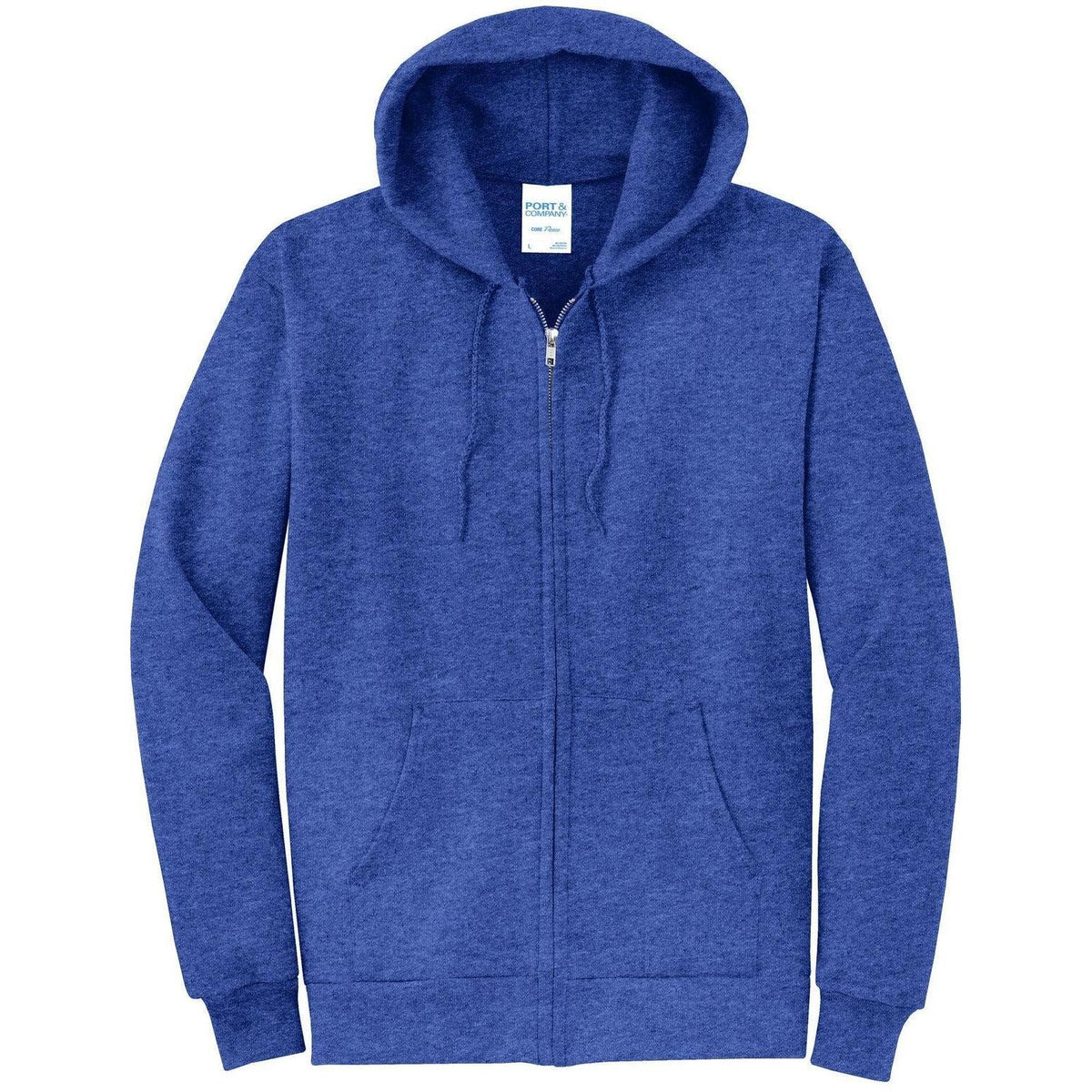 no-logo Port & Company Core Fleece Full-Zip Hooded Sweatshirt