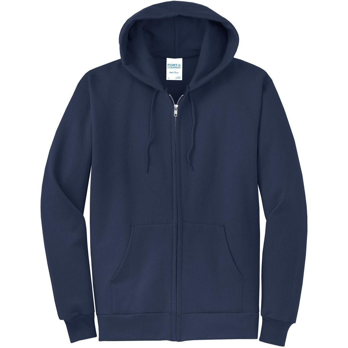 no-logo Port & Company Core Fleece Full-Zip Hooded Sweatshirt