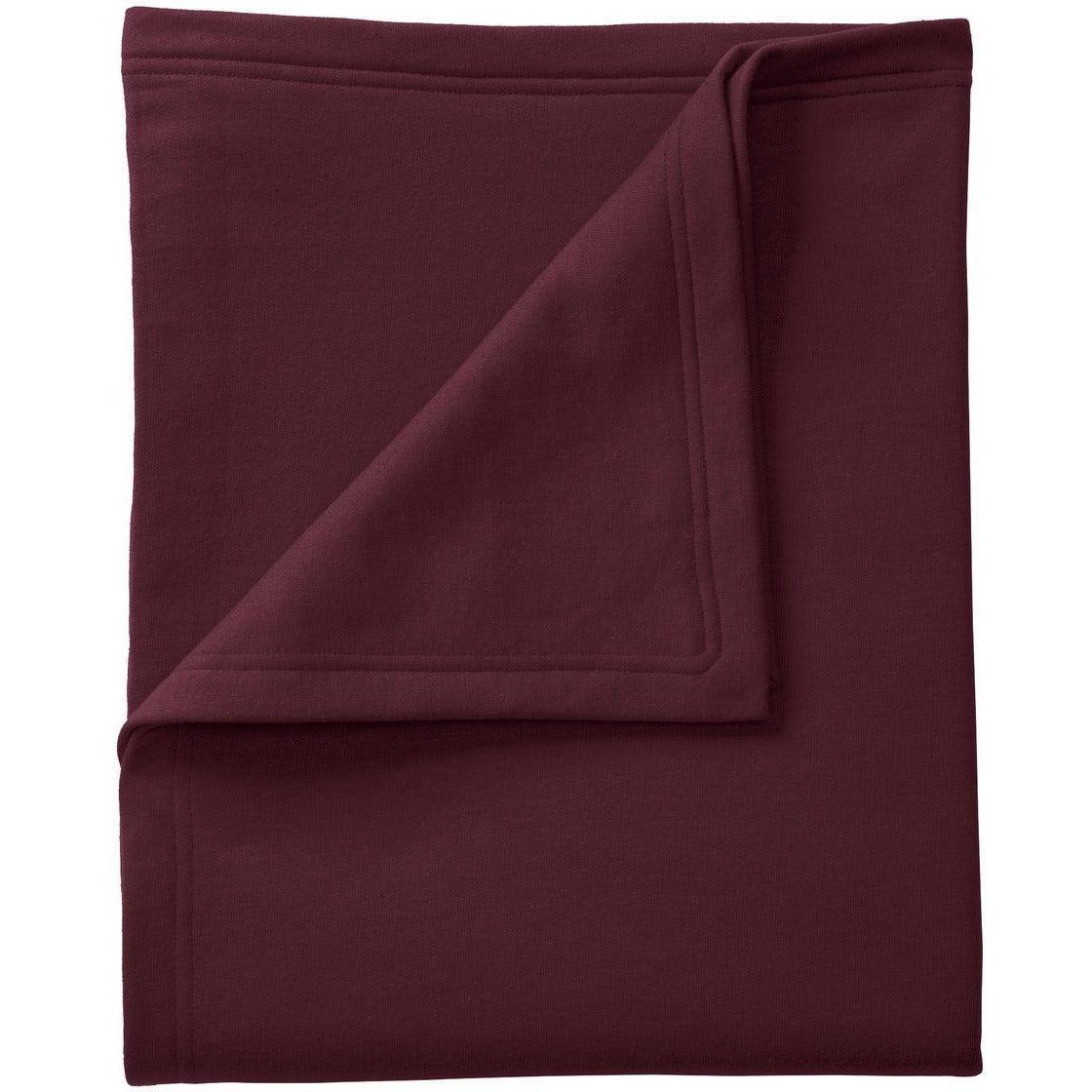 no-logo Port & Company Core Fleece Sweatshirt Blanket-Regular-Port & Company-Maroon-1 Size-Thread Logic