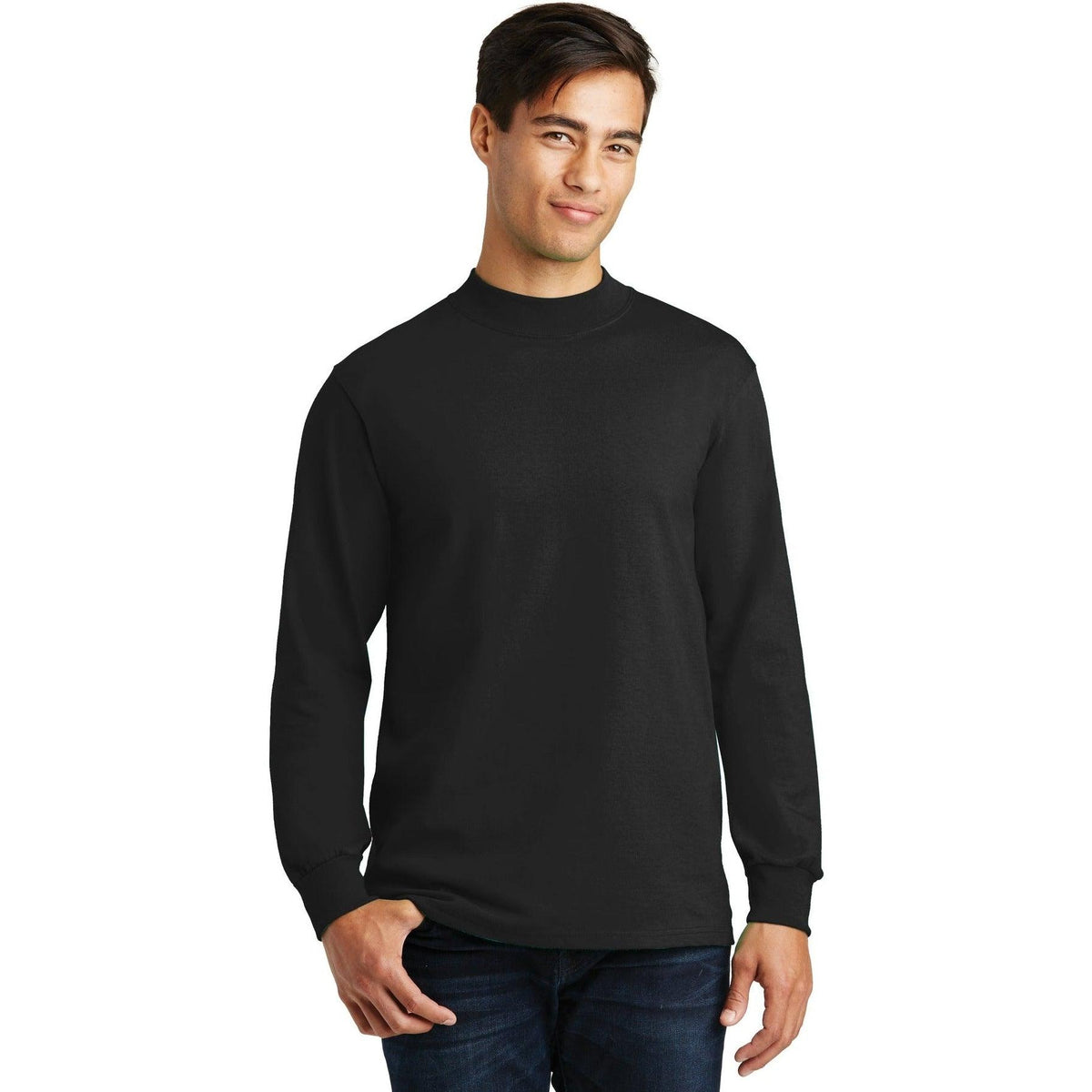 no-logo Port & Company Essential Mock Turtleneck-Regular-Port & Company-Thread Logic