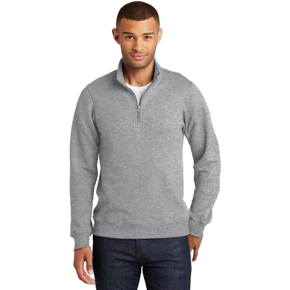 no-logo Port & Company Fan Favorite Fleece 1/4-Zip Pullover Sweatshirt-Regular-Port & Company-Thread Logic