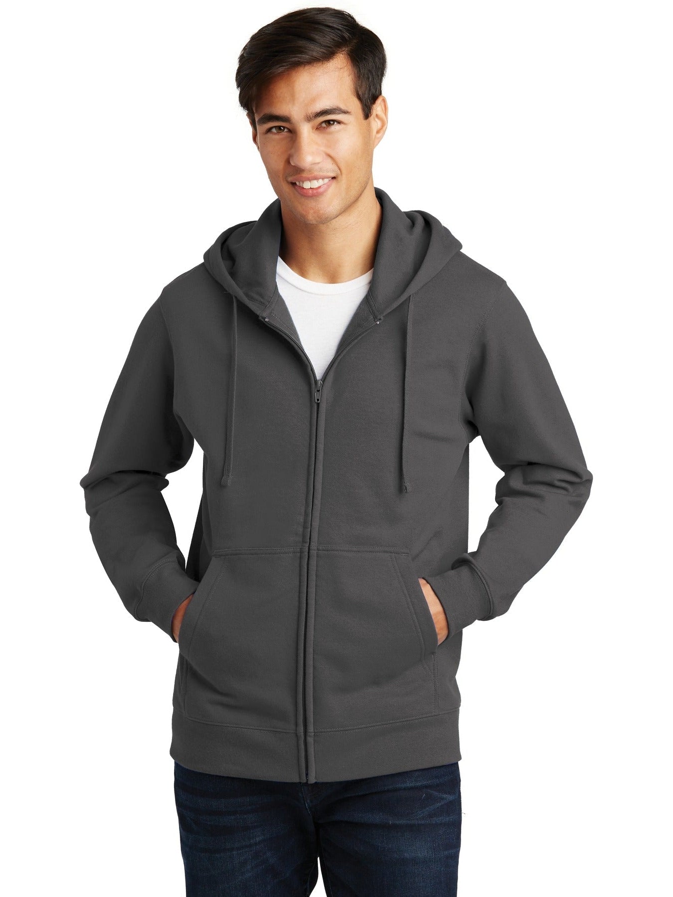 no-logo Port & Company Fan Favorite Fleece Full-Zip Hooded Sweatshirt-Regular-Port & Company-Thread Logic