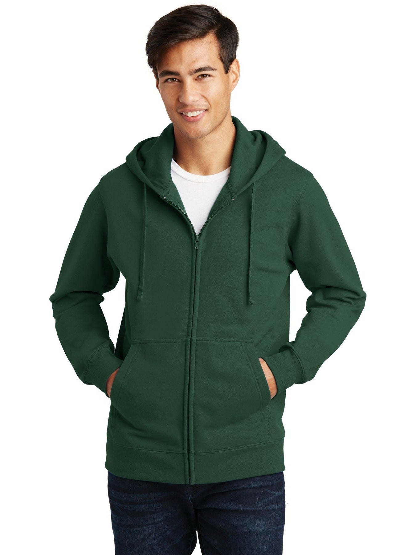 no-logo Port & Company Fan Favorite Fleece Full-Zip Hooded Sweatshirt-Regular-Port & Company-Thread Logic