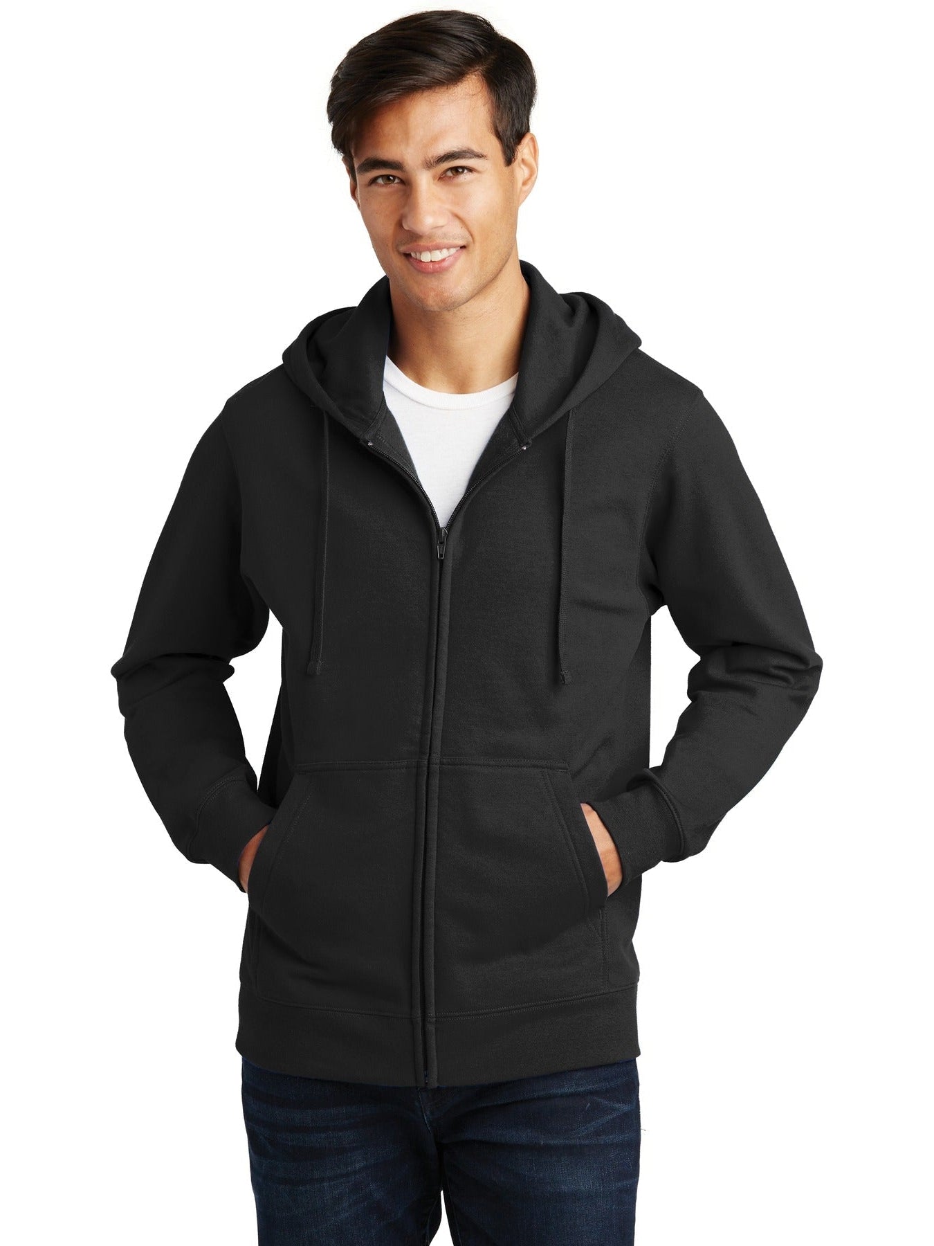 no-logo Port & Company Fan Favorite Fleece Full-Zip Hooded Sweatshirt-Regular-Port & Company-Thread Logic