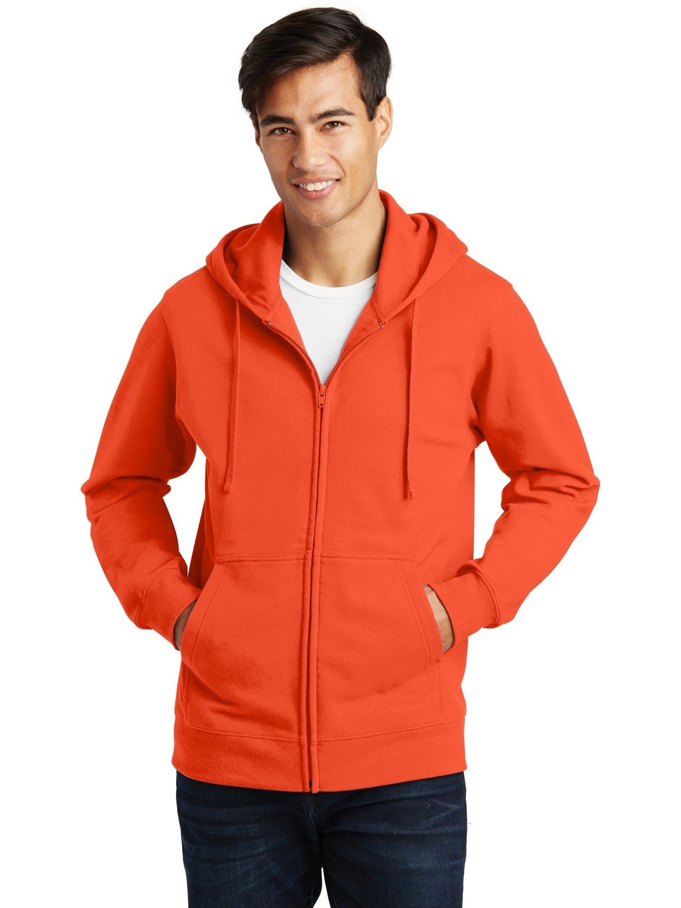 no-logo Port & Company Fan Favorite Fleece Full-Zip Hooded Sweatshirt-Regular-Port & Company-Thread Logic