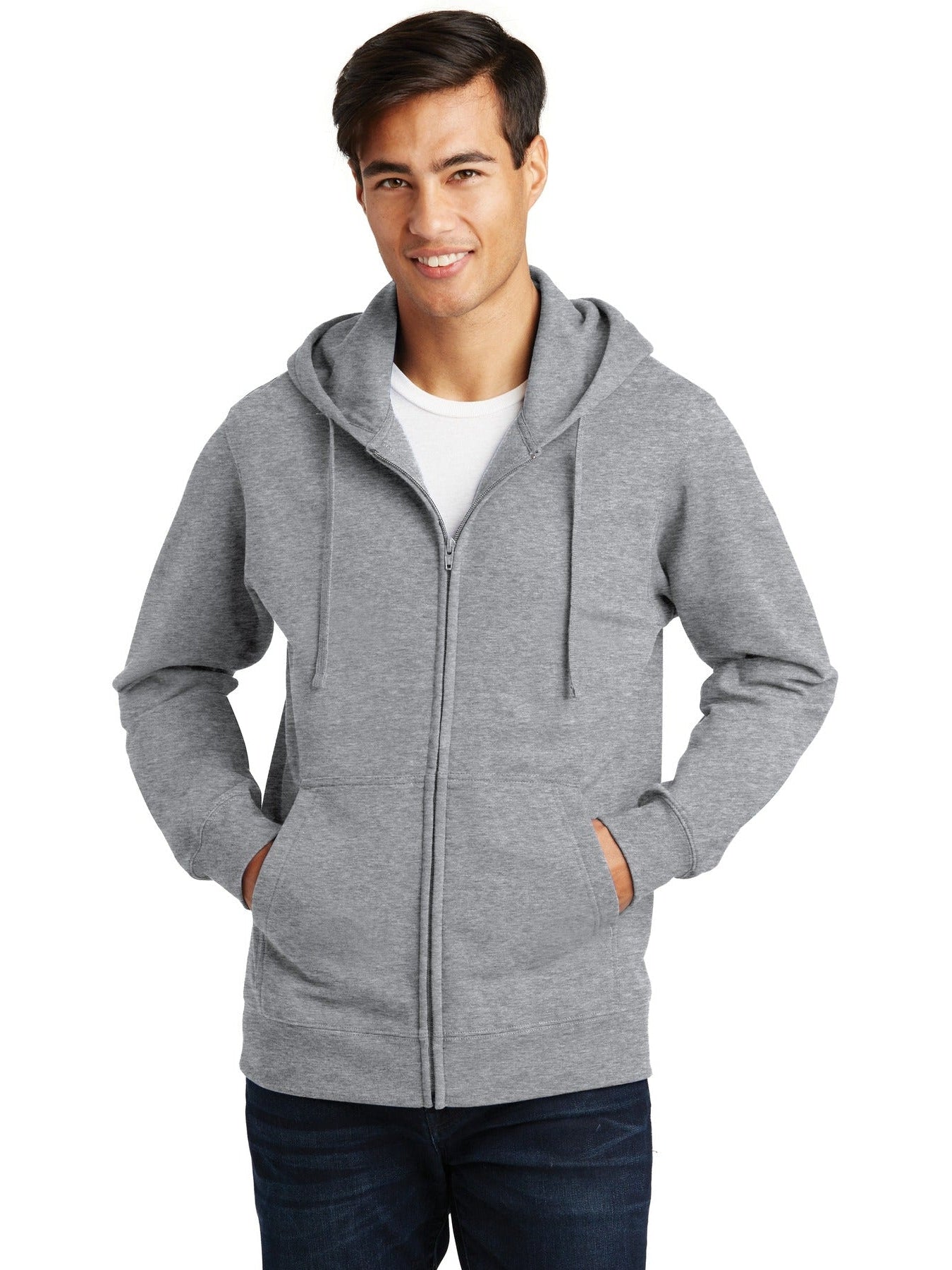 no-logo Port & Company Fan Favorite Fleece Full-Zip Hooded Sweatshirt-Regular-Port & Company-Thread Logic