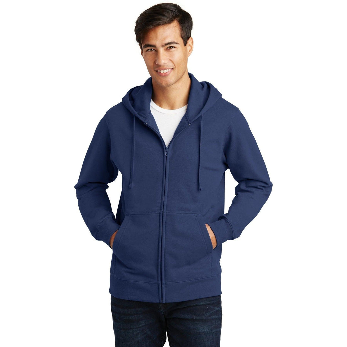 no-logo Port & Company Fan Favorite Fleece Full-Zip Hooded Sweatshirt-Regular-Port & Company-Thread Logic