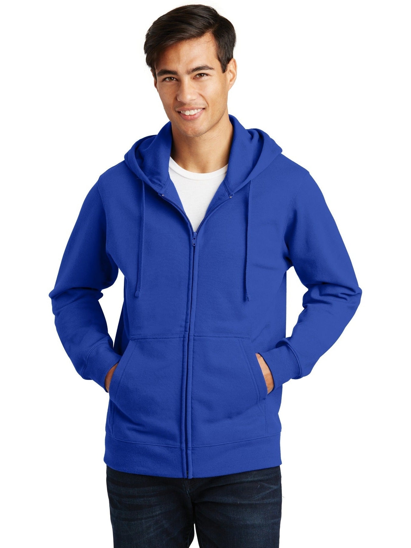 no-logo Port & Company Fan Favorite Fleece Full-Zip Hooded Sweatshirt-Regular-Port & Company-Thread Logic