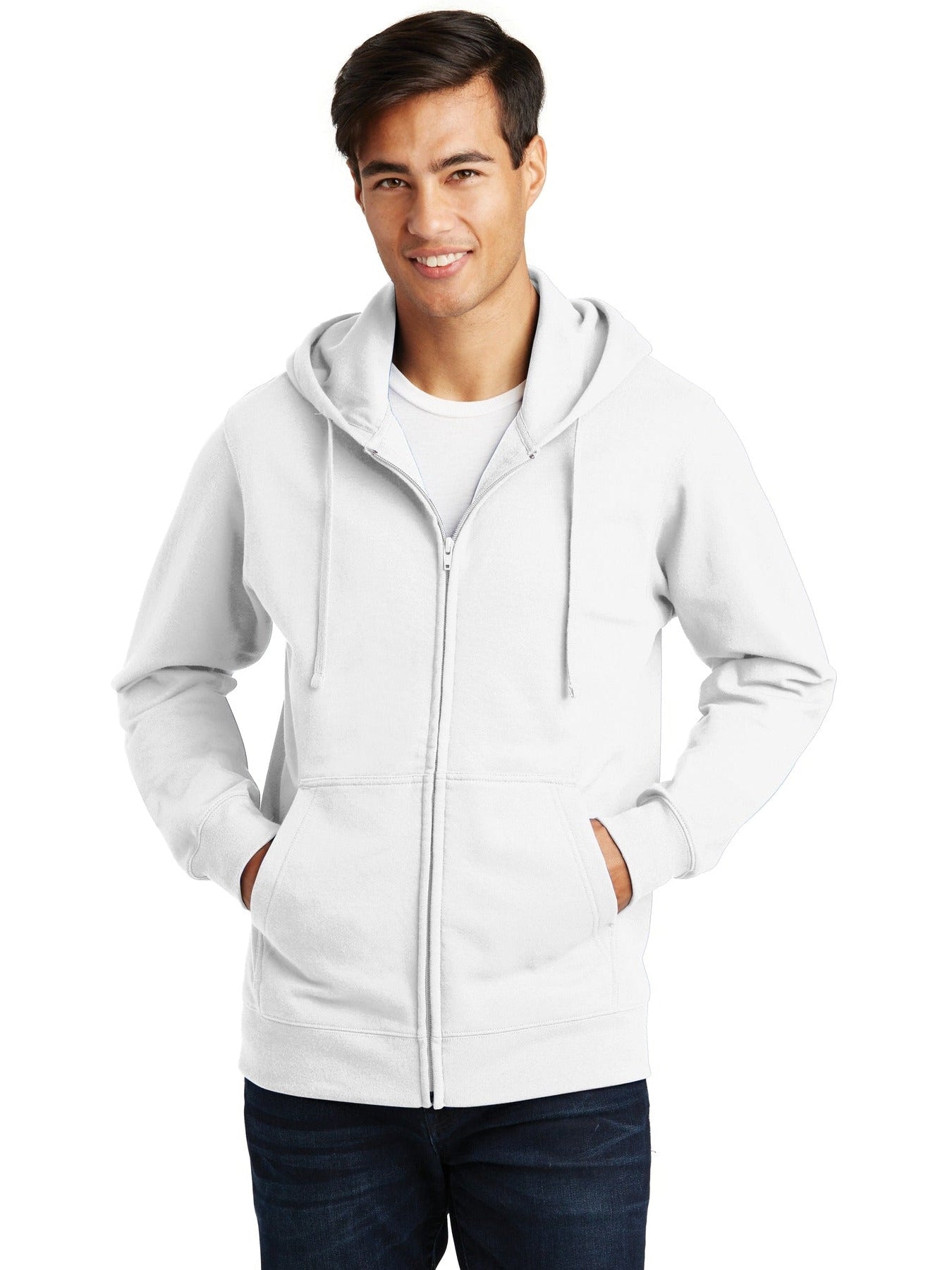 no-logo Port & Company Fan Favorite Fleece Full-Zip Hooded Sweatshirt-Regular-Port & Company-Thread Logic