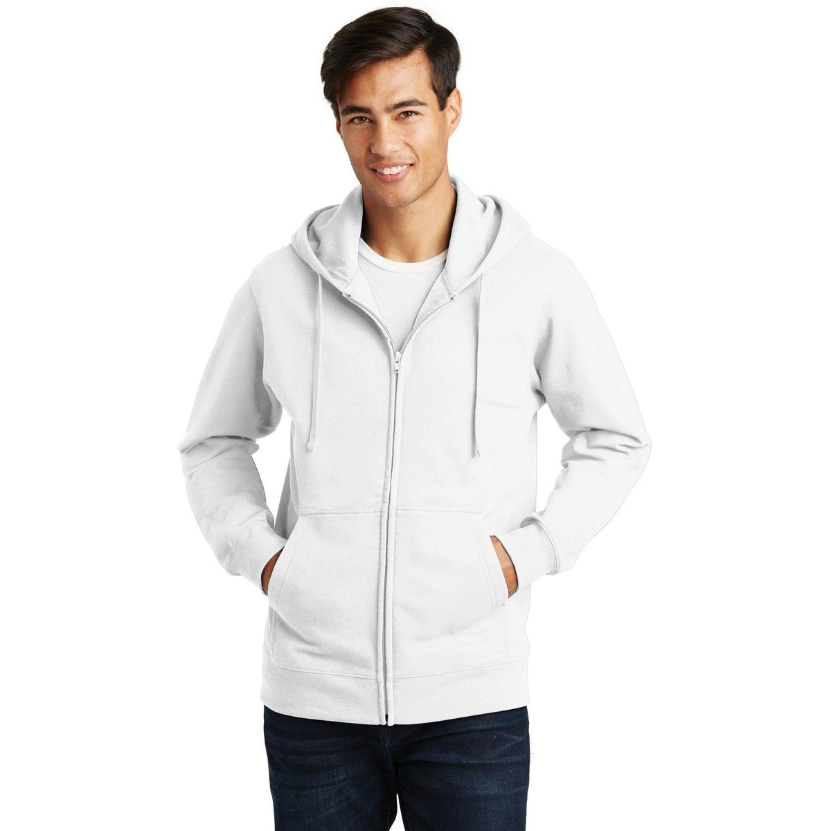 no-logo Port & Company Fan Favorite Fleece Full-Zip Hooded Sweatshirt-Regular-Port & Company-Thread Logic