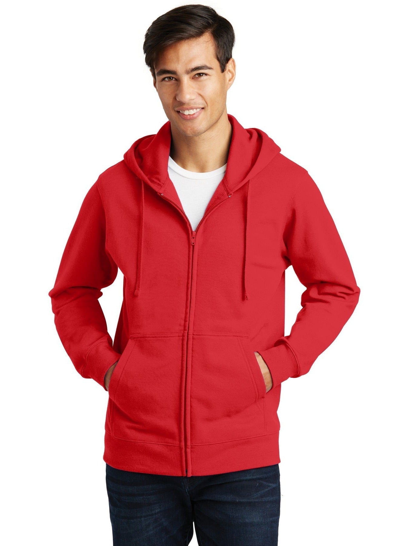 no-logo Port & Company Fan Favorite Fleece Full-Zip Hooded Sweatshirt-Regular-Port & Company-Thread Logic