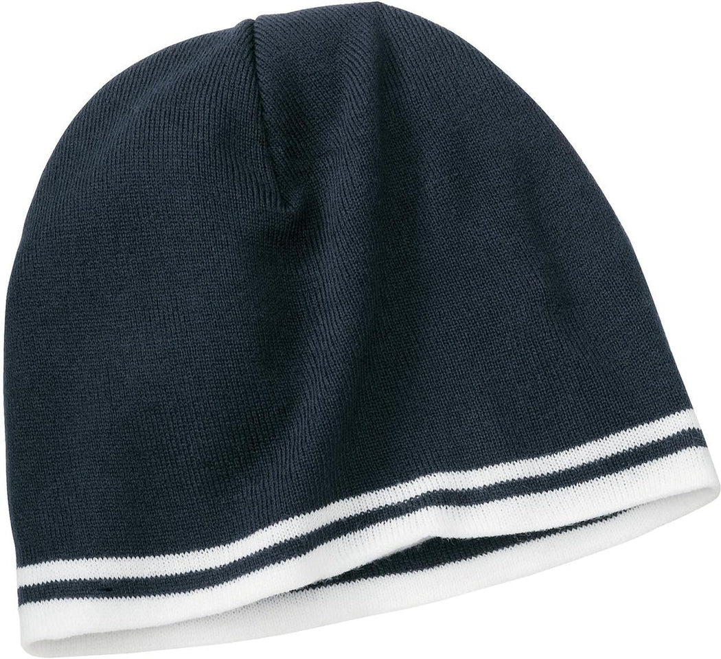 no-logo Port & Company Fine Knit Skull Cap with Stripes-Regular-Port & Company-Navy/White-OSFA-Thread Logic