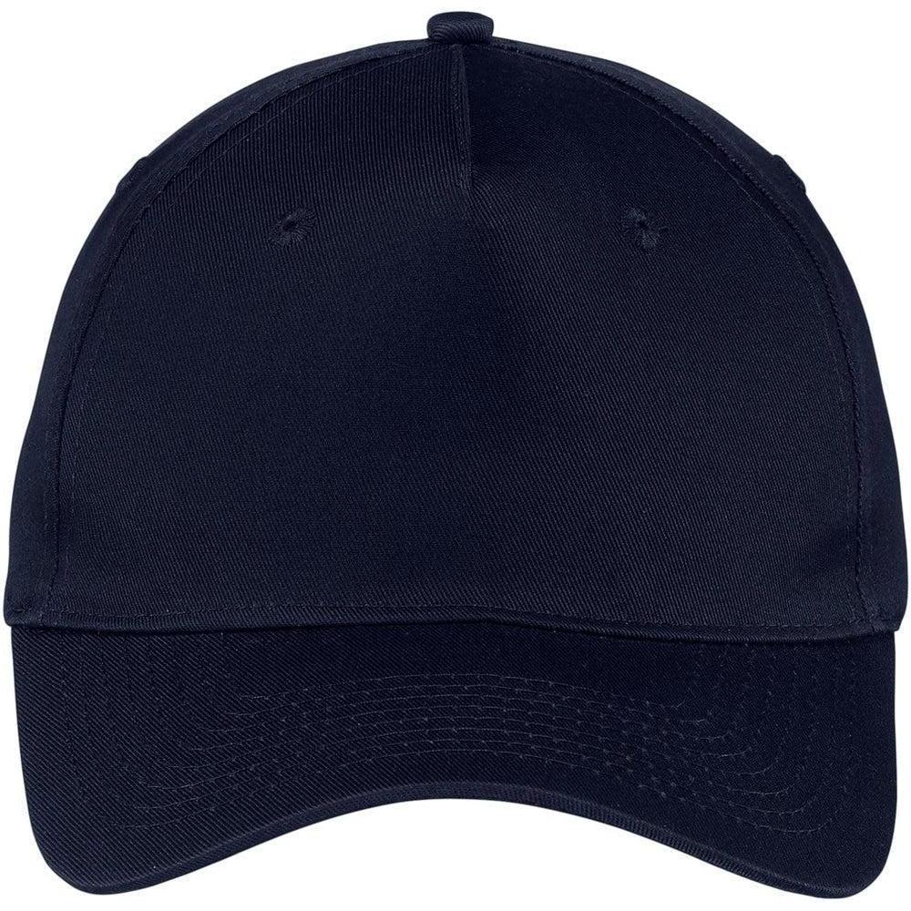 no-logo Port & Company Five-Panel Twill Cap-Regular-Port & Company-Navy-OSFA-Thread Logic