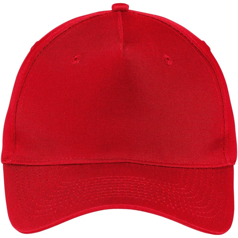 Port & Company Five-Panel Twill Cap-Regular-Port & Company-Red-OSFA-Thread Logic