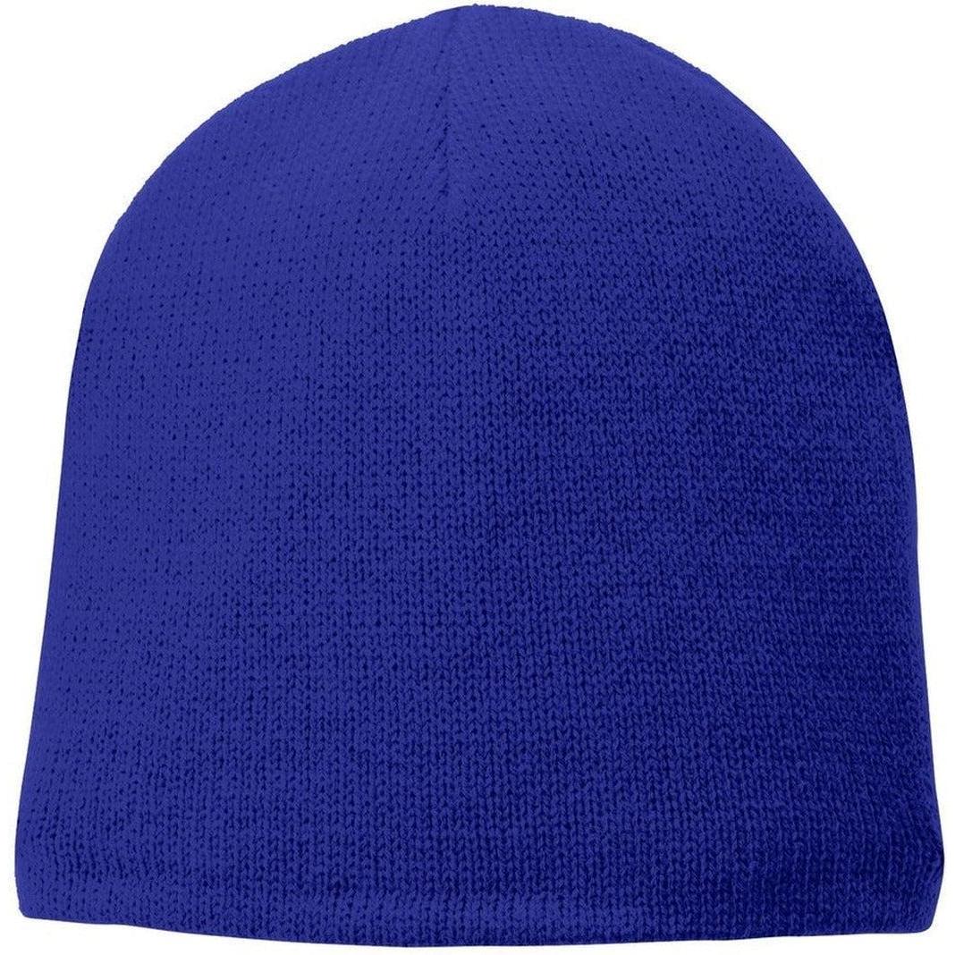 no-logo Port & Company Fleece-Lined Beanie Cap-Regular-Port & Company-Athletic Royal-OSFA-Thread Logic