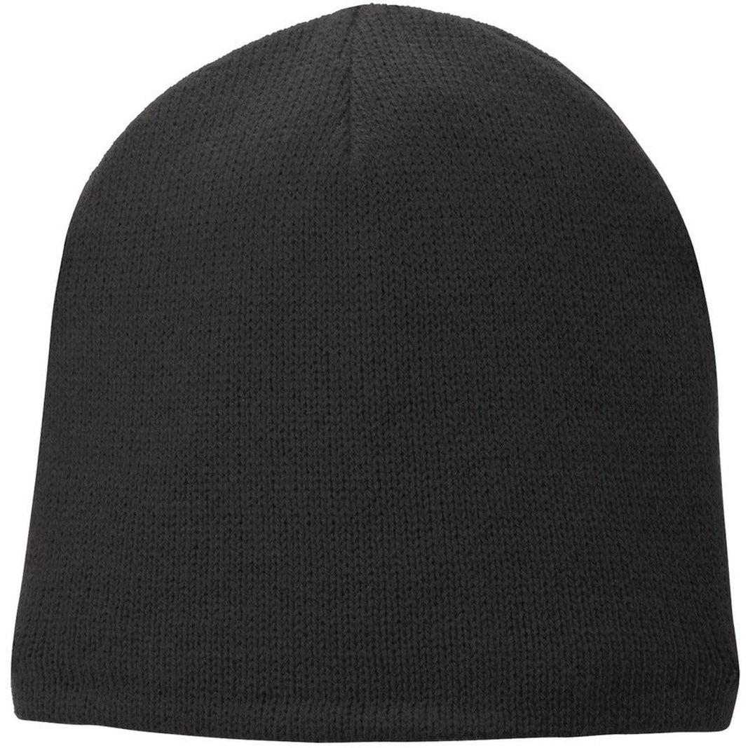 no-logo Port & Company Fleece-Lined Beanie Cap-Regular-Port & Company-Black-OSFA-Thread Logic