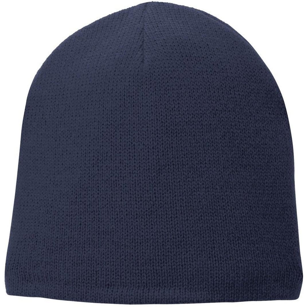 no-logo Port & Company Fleece-Lined Beanie Cap-Regular-Port & Company-Navy-OSFA-Thread Logic