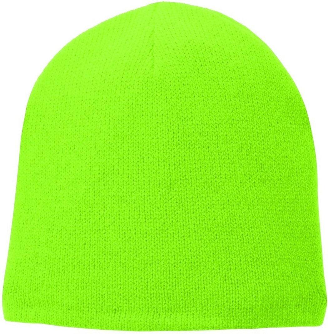 Port & Company Fleece-Lined Beanie Cap-Regular-Port & Company-Neon Green-OSFA-Thread Logic