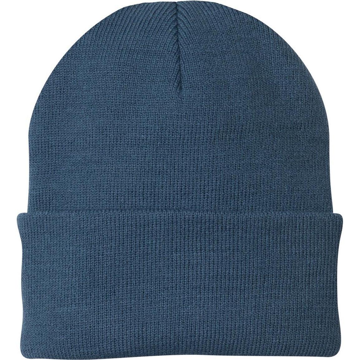 no-logo Port & Company Knit Cap-Headwear-Port & Company-Millennium Blue-Thread Logic